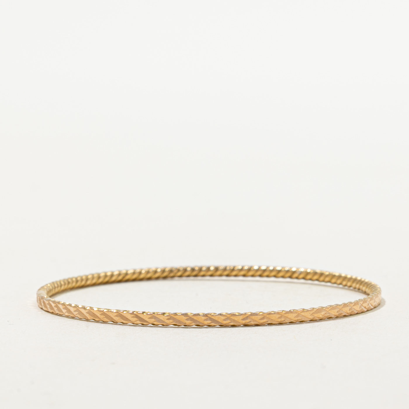 Bracelet texturé en or jaune 15 carats | 12,7 cm