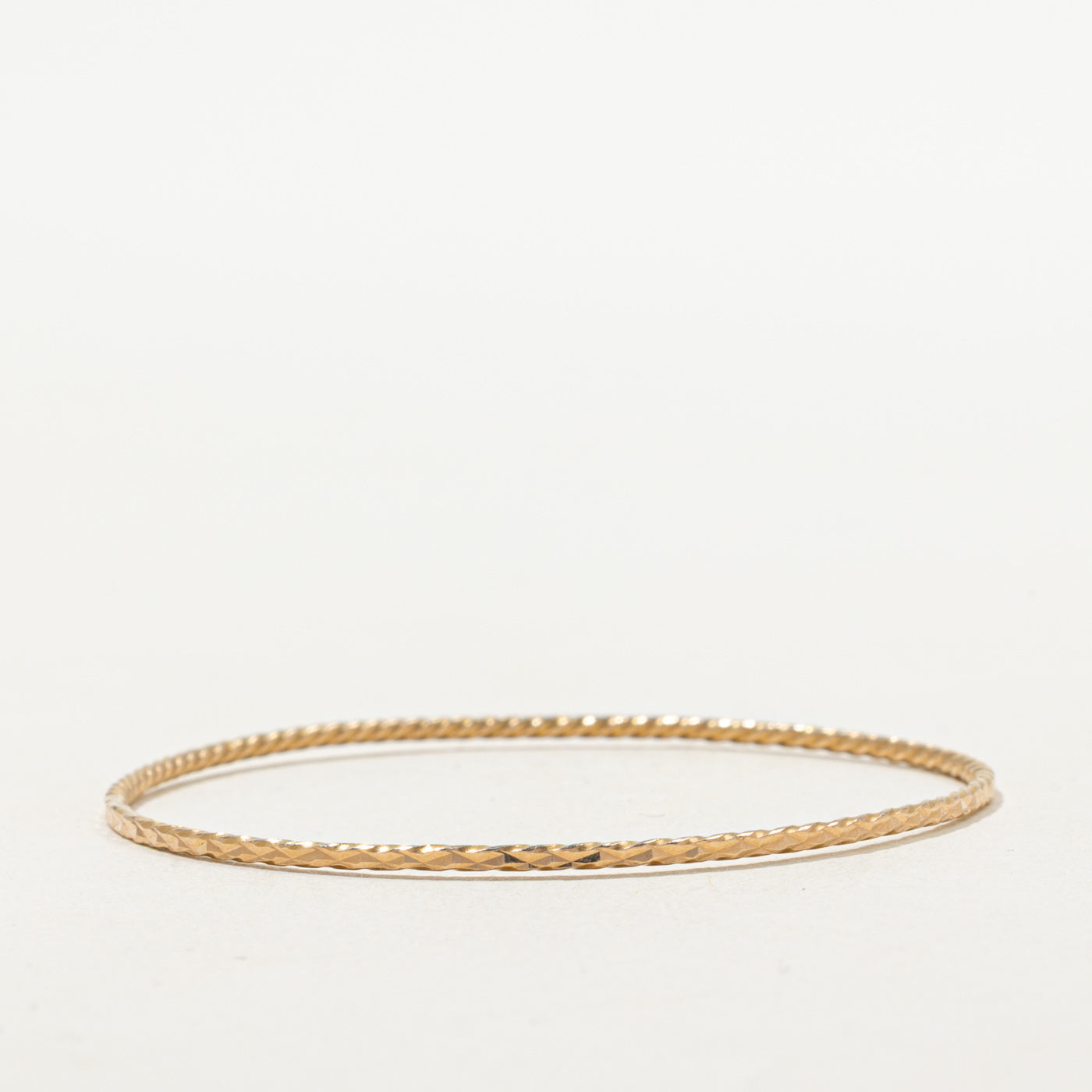 15k Yellow Gold Textured Bangle | 5"