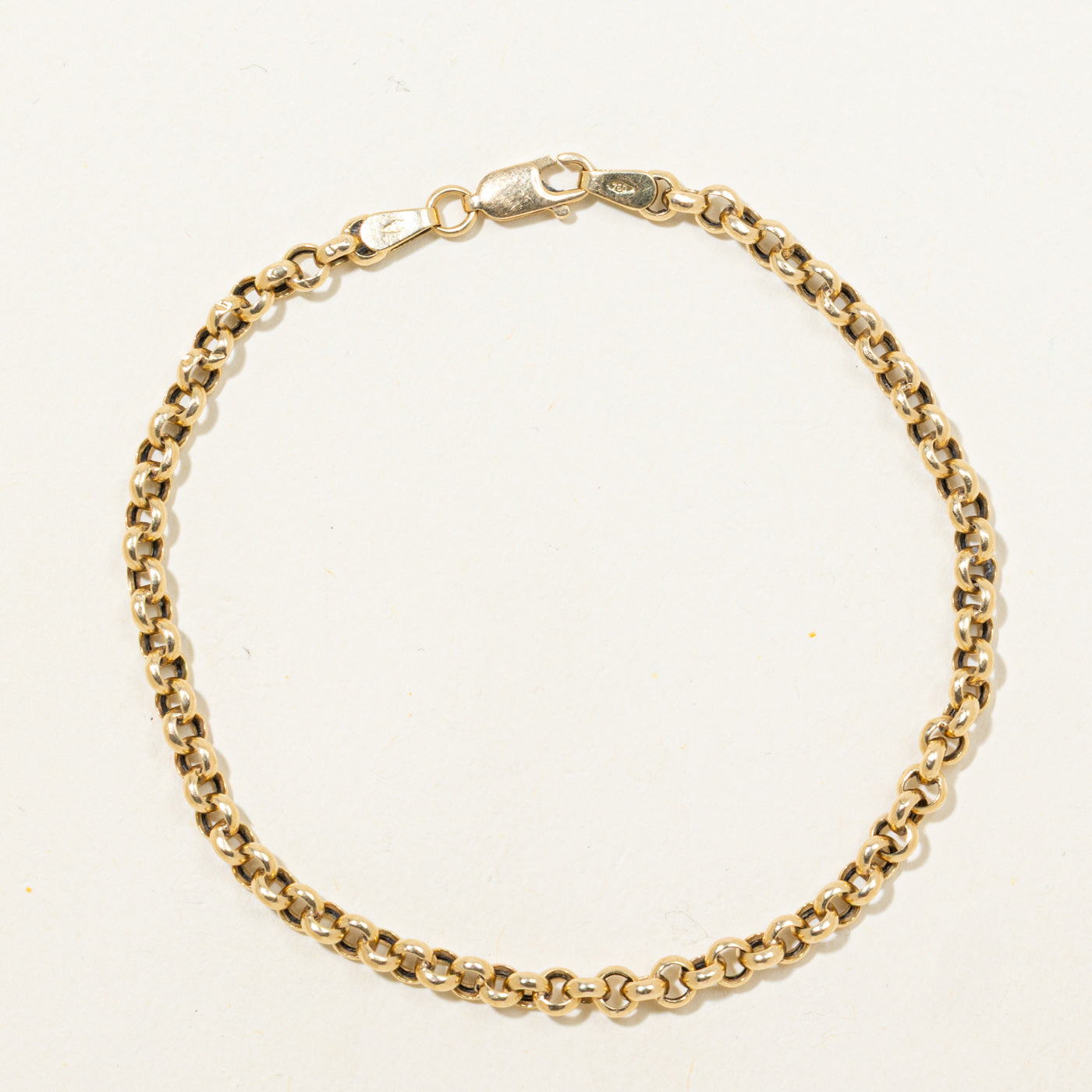 'Unoaerre' Italian 18k Rolo Chain Bracelet | 8"