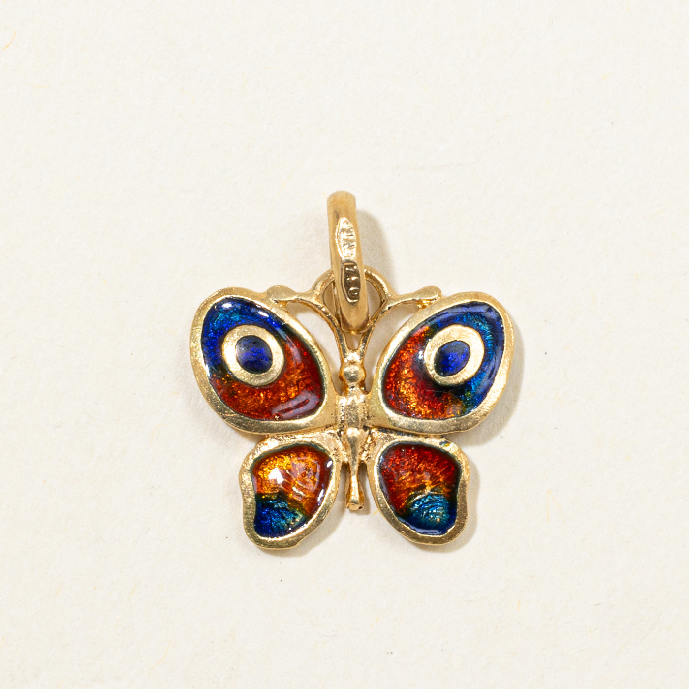 18k Enamel Butterfly Charm