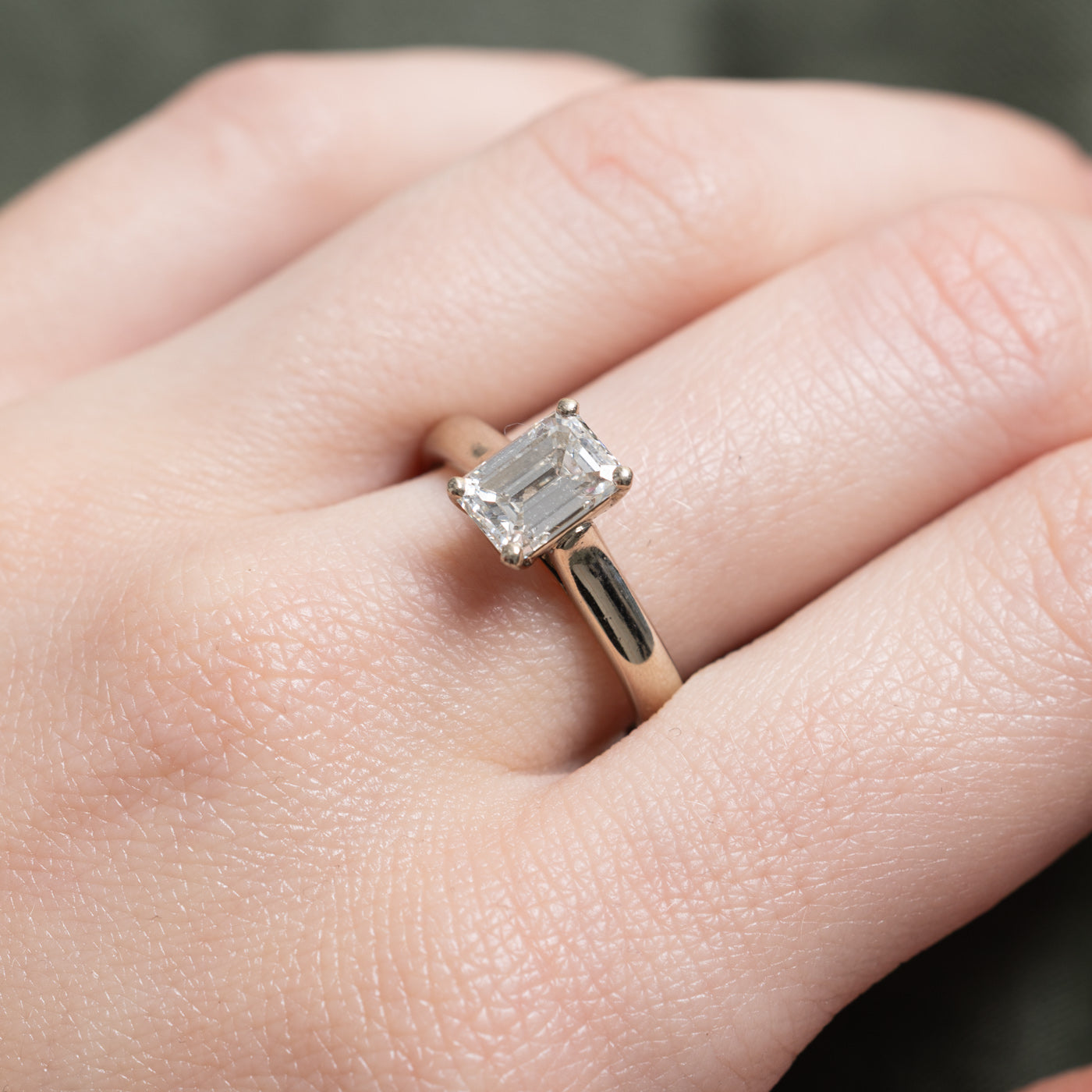 GIA Emerald Cut Diamond Solitaire Engagement Ring | 1.50ct VS1 H Ex | SZ 8.0