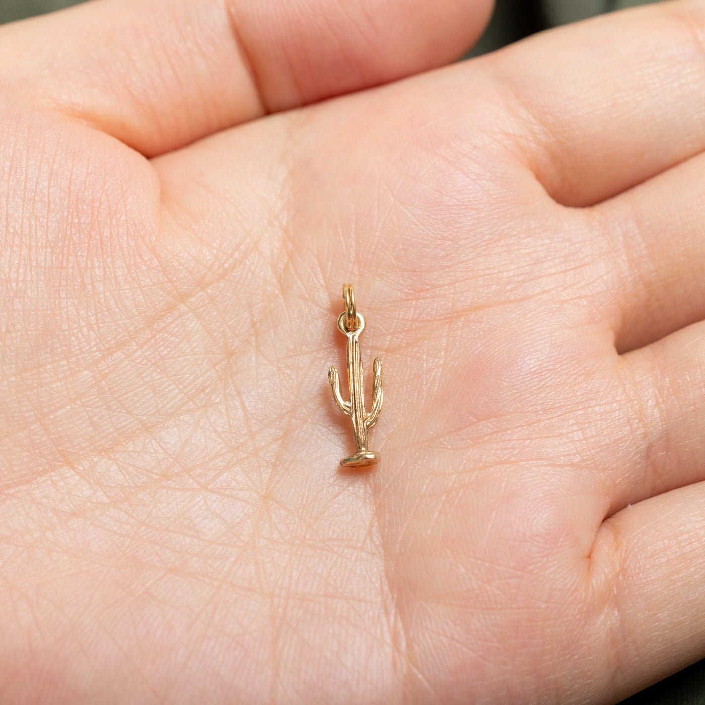 14k Yellow Gold Saguaro Cactus Charm