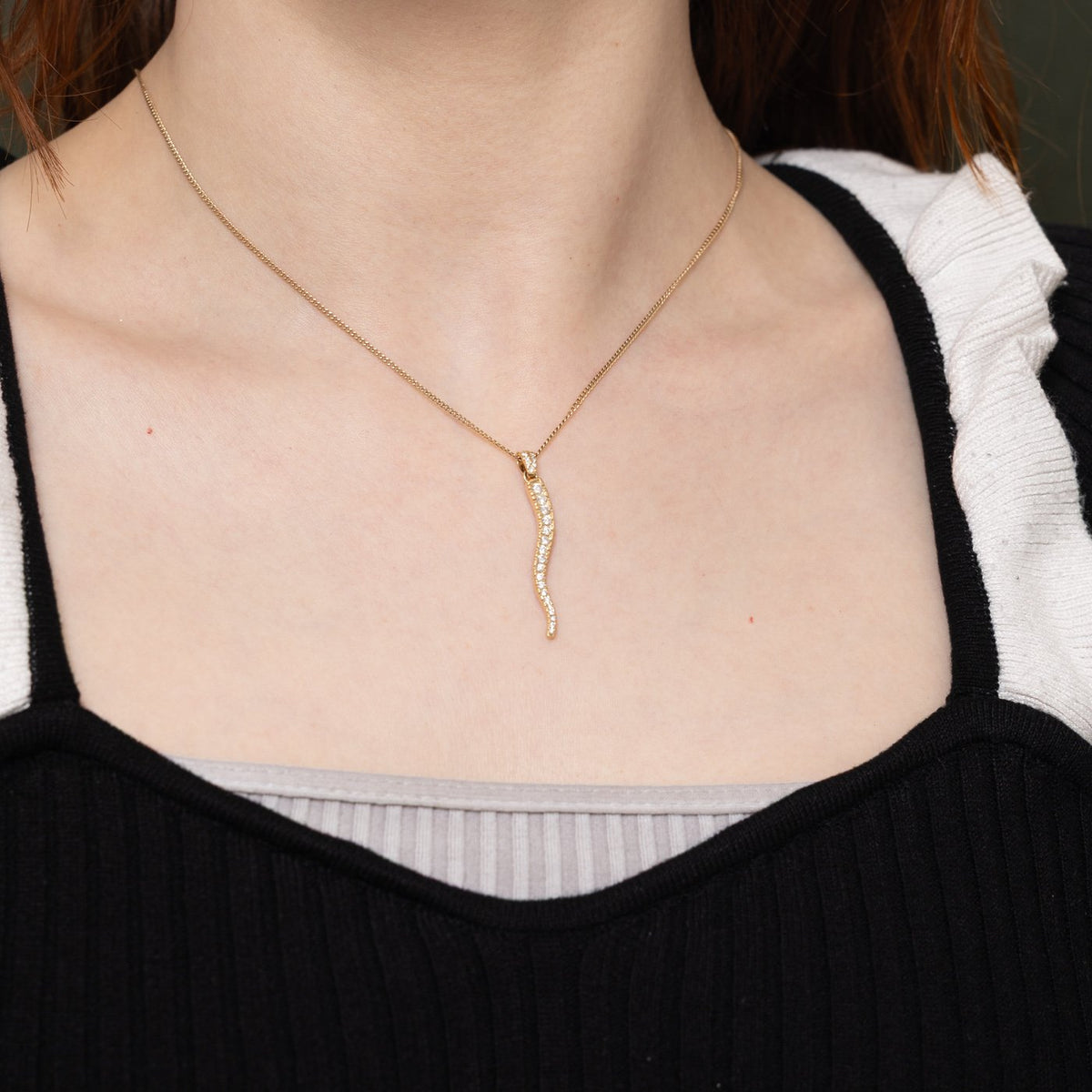14k Pave Set Diamond Journey Pendant | 0.43ctw