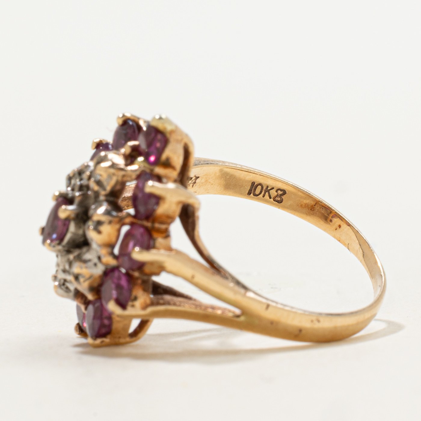 10K Ring with Diamond Accents with Ruby