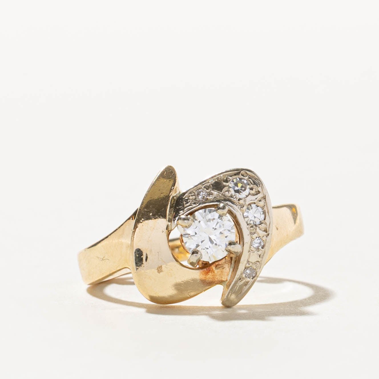 14k Diamond Boomerang Cocktail Ring | 0.33ctw | SZ 4.25