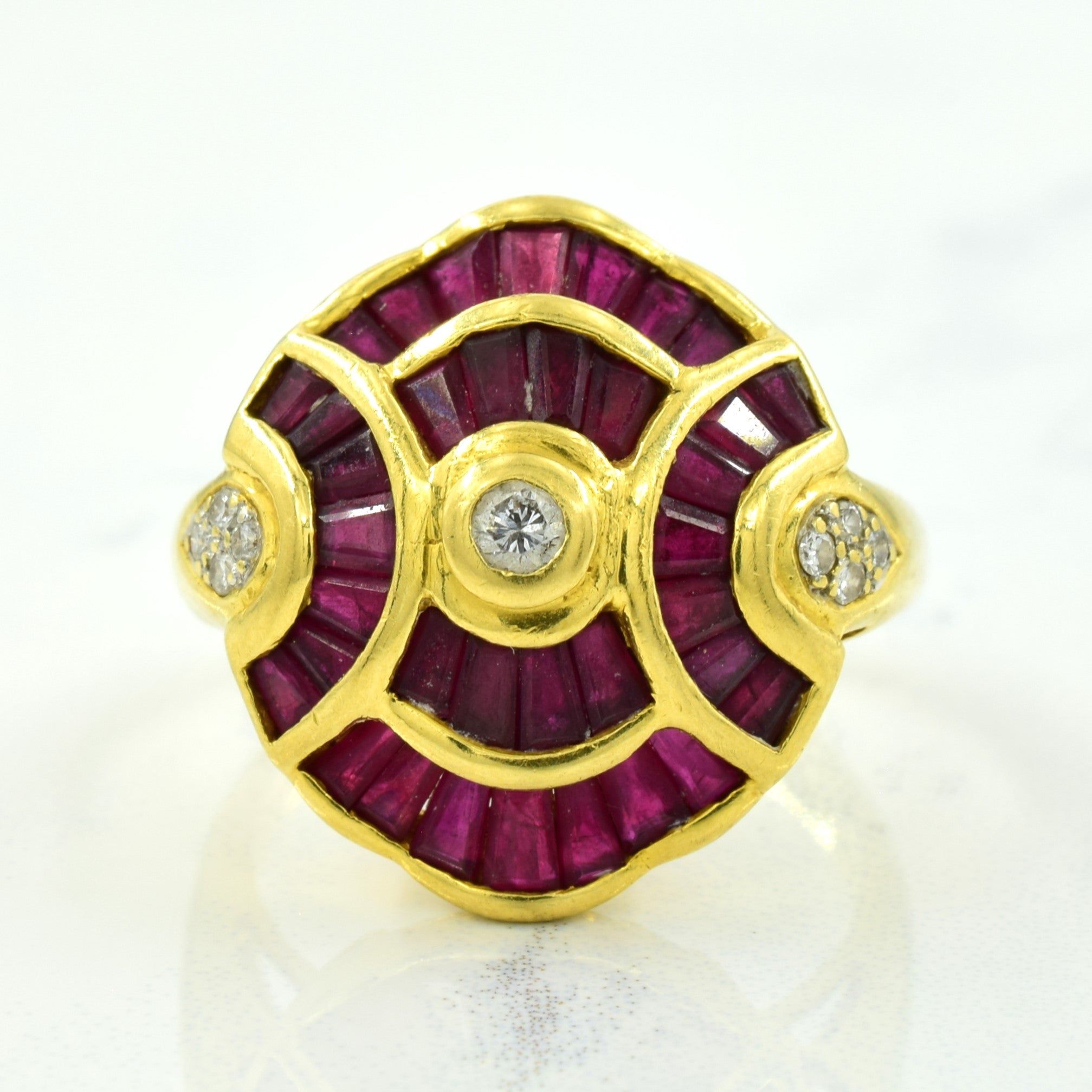 Ruby & Diamond Cocktail Ring | 1.26ctw, 0.15ctw | SZ 7 |