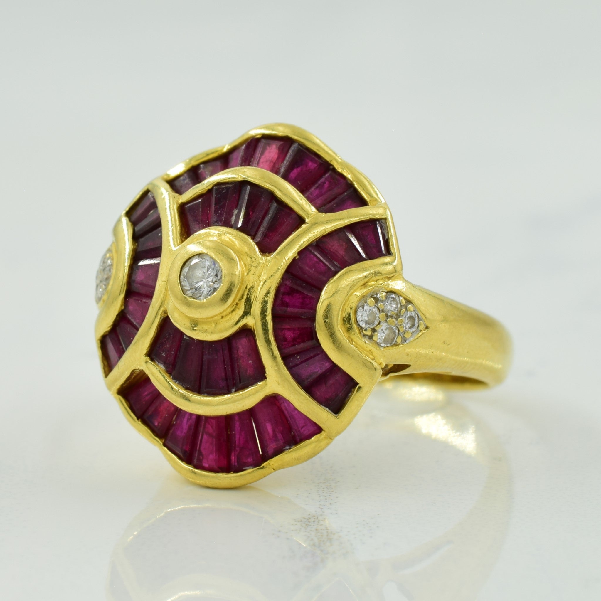 Ruby & Diamond Cocktail Ring | 1.26ctw, 0.15ctw | SZ 7 |