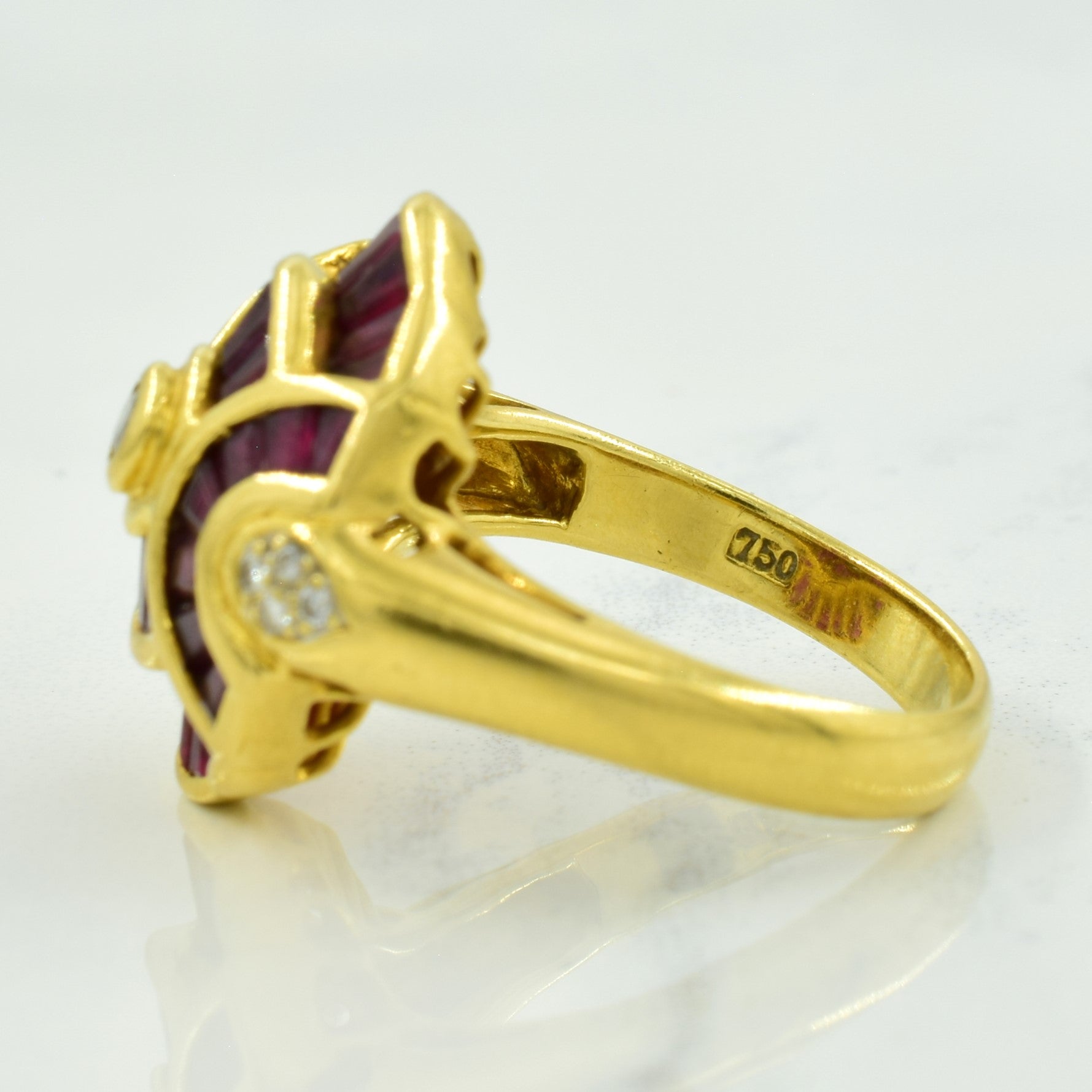 Ruby & Diamond Cocktail Ring | 1.26ctw, 0.15ctw | SZ 7 |