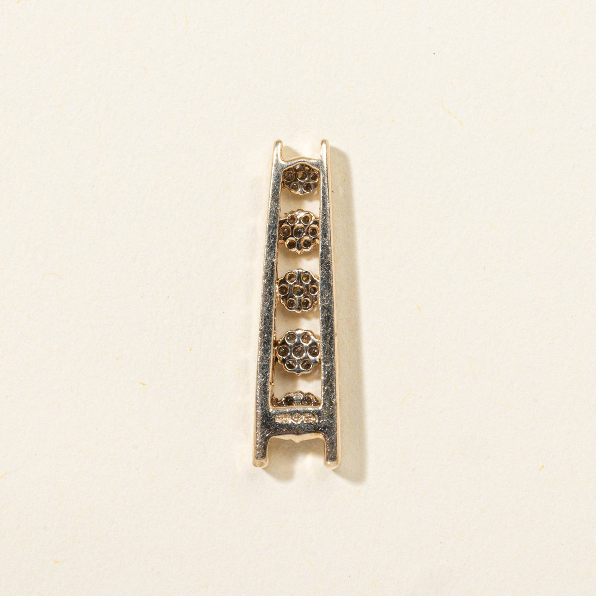 10k Five Stone Diamond Column Drop Pendant | 0.15ctw