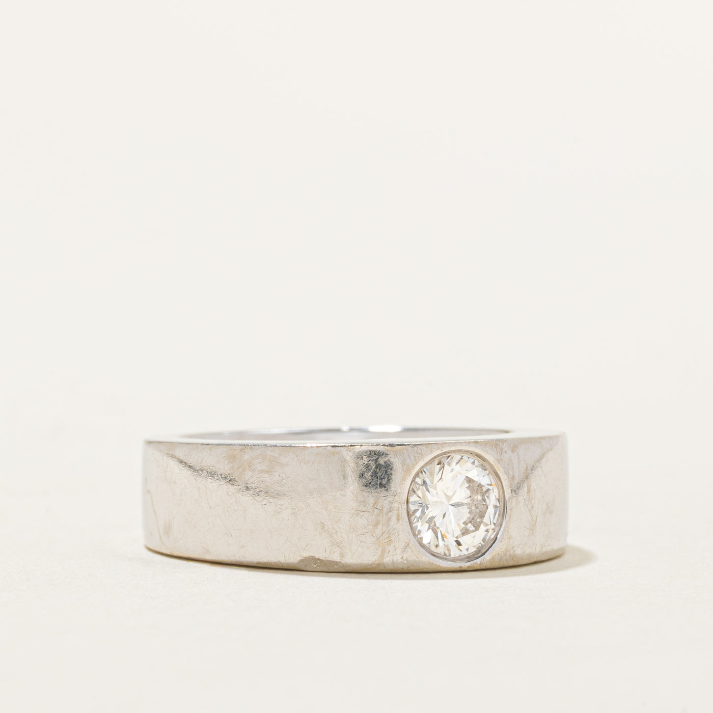 Flush Set Solitaire Diamond Ring | 0.65ct | SZ 6.5 |