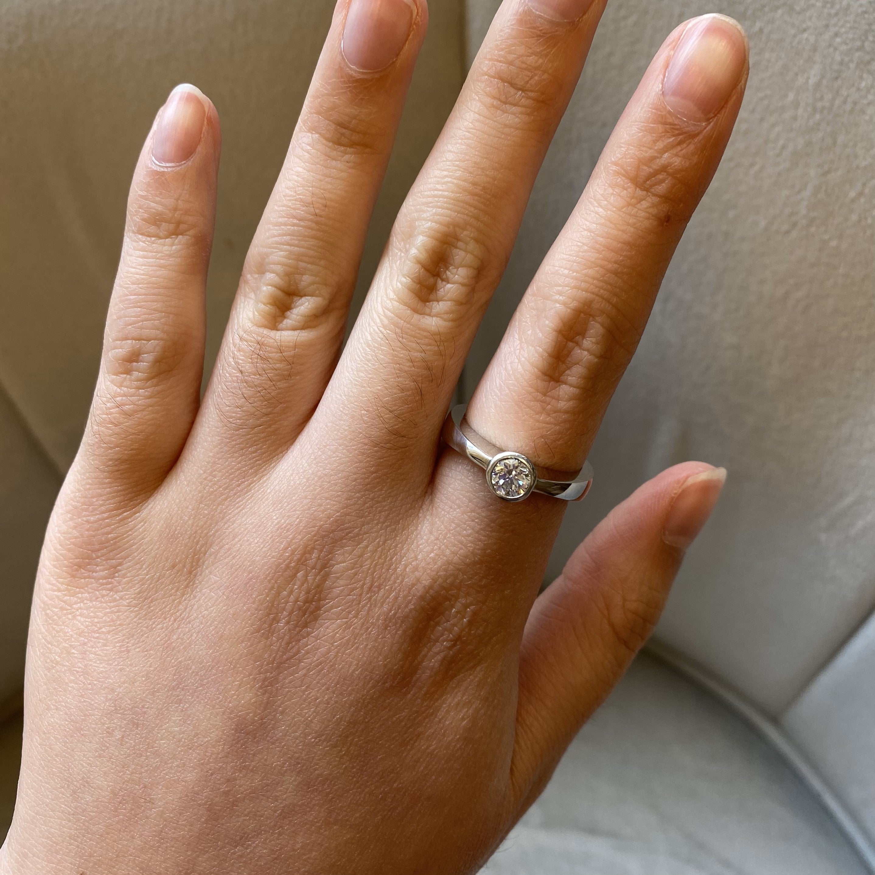 Platinum Bezel Set Canadian Diamond Engagement Ring | 0.70ct | SZ 7 |