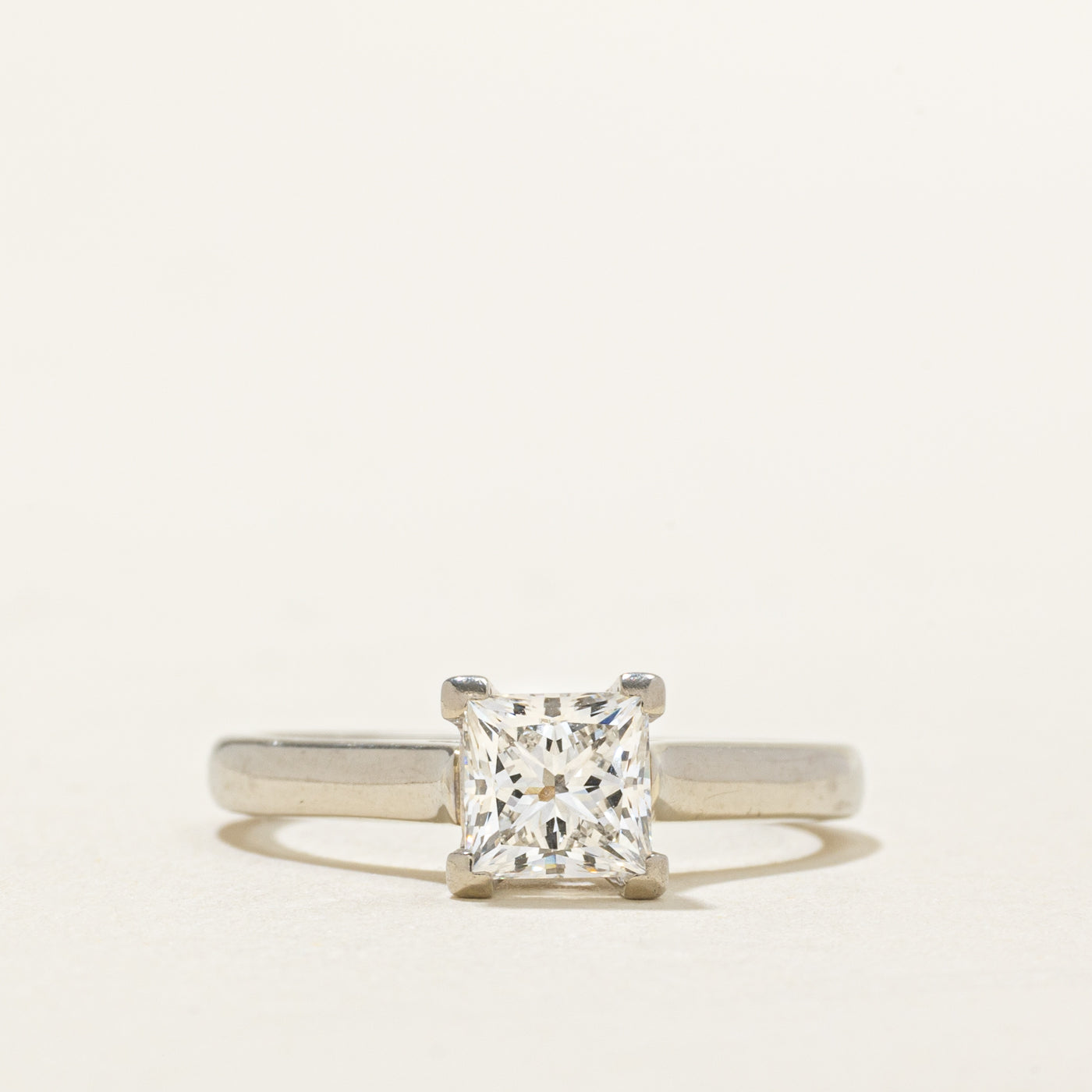 GIA Certified Solitaire Princess Diamond Engagement Ring | 1.01ct SI1 E | SZ 5.25 |