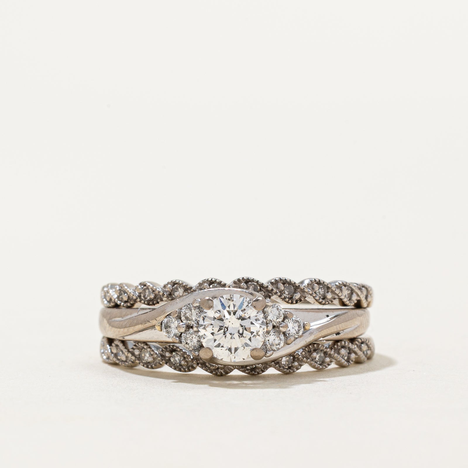 Milgrain Detail Soldered Diamond Engagement Ring | 0.79ct | 9.25