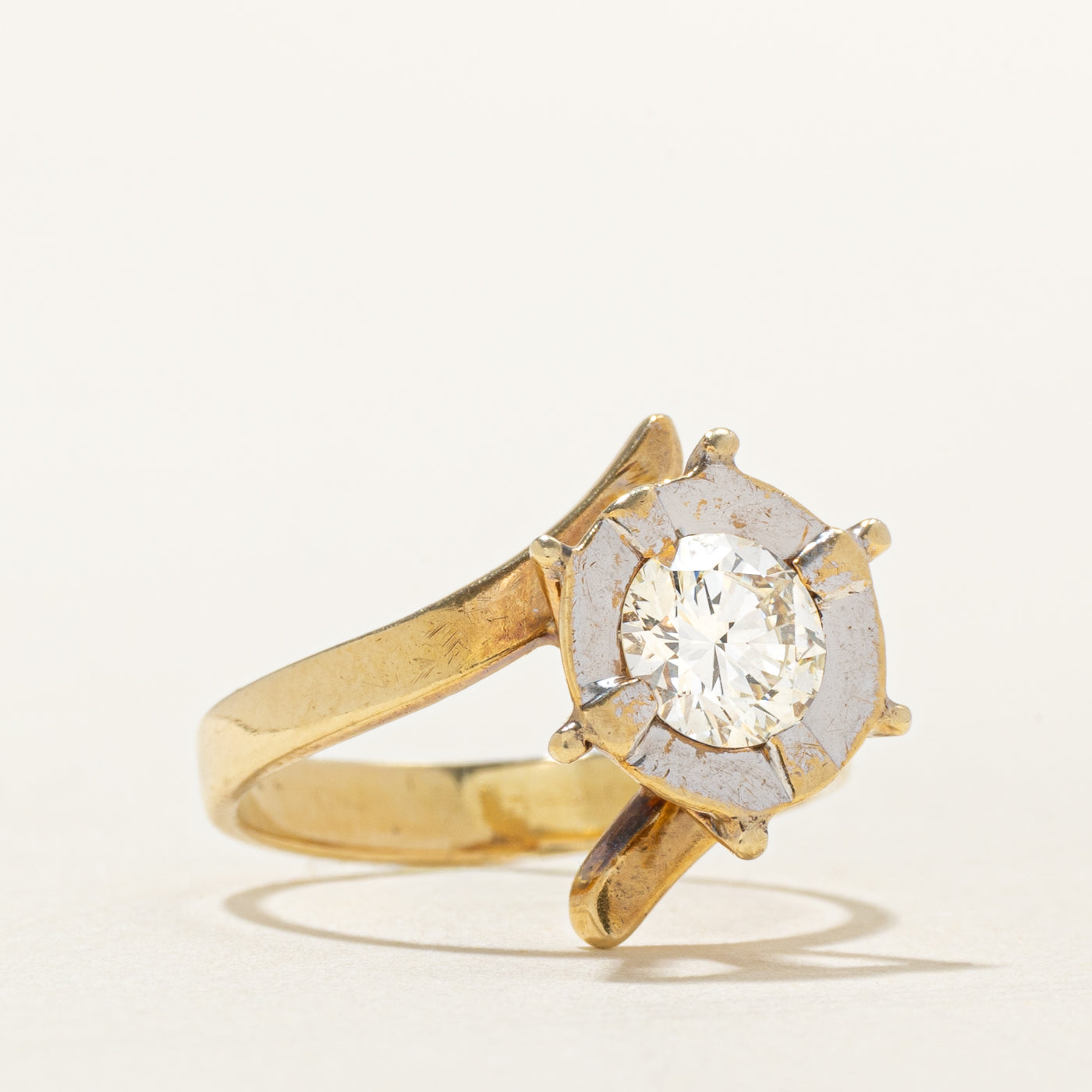 Ship Wheel Diamond Bypass Ring | 0.91ct | SZ 5.75 |