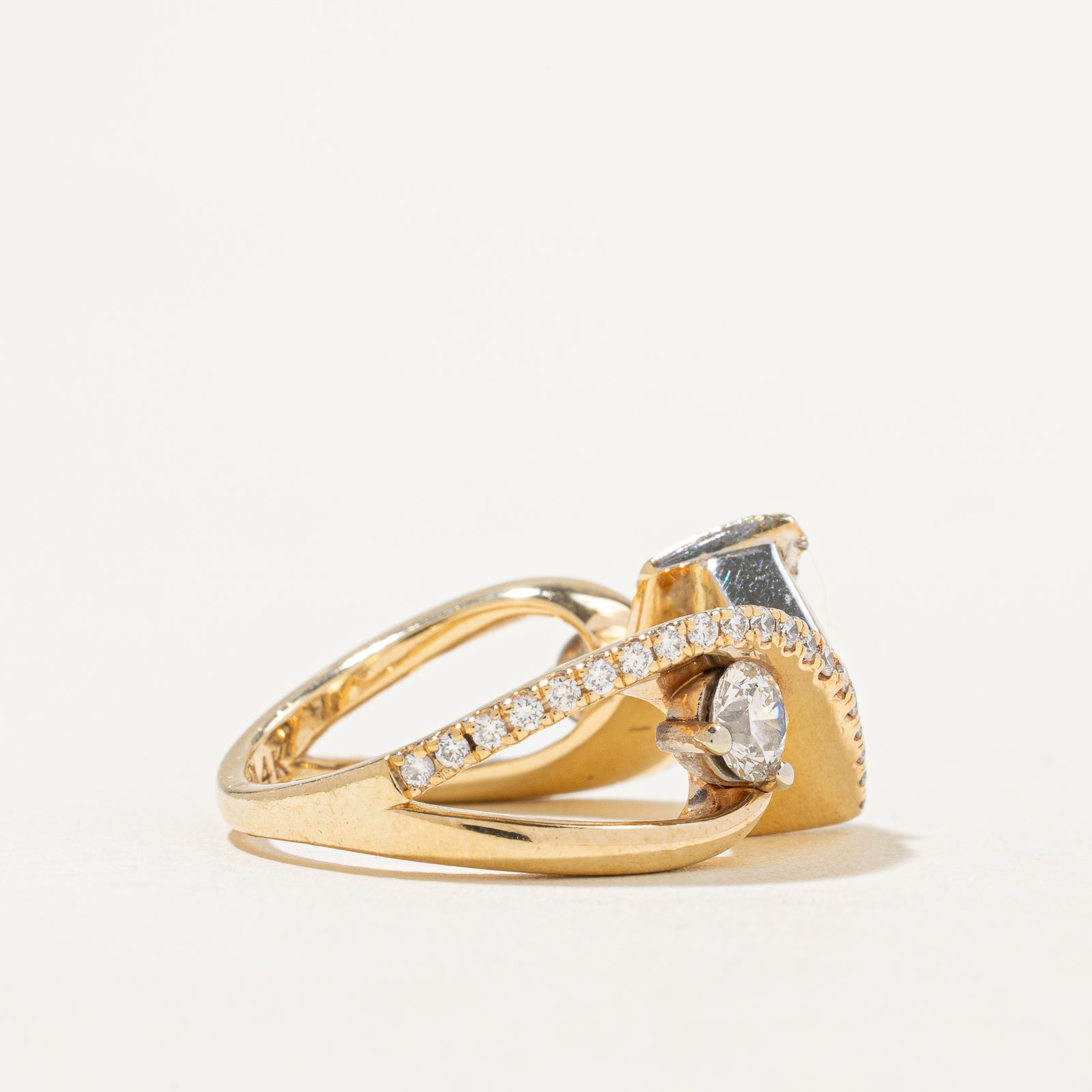 Mixed Cut Diamond Bypass Engagement Ring | 2.66ctw | SZ 6 |