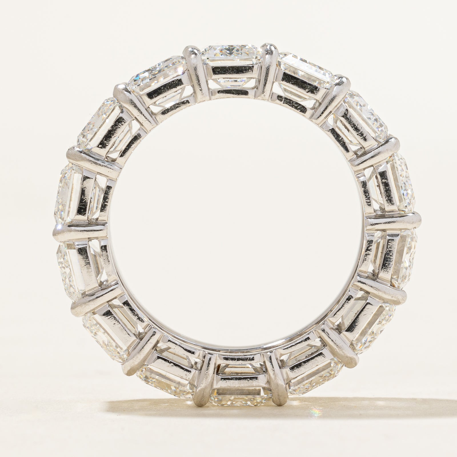 14ctw+ GIA Natural Emerald Cut Diamond Eternity Band | 14.46ctw IF/VS2 F/G Ex/VG | SZ 6.25