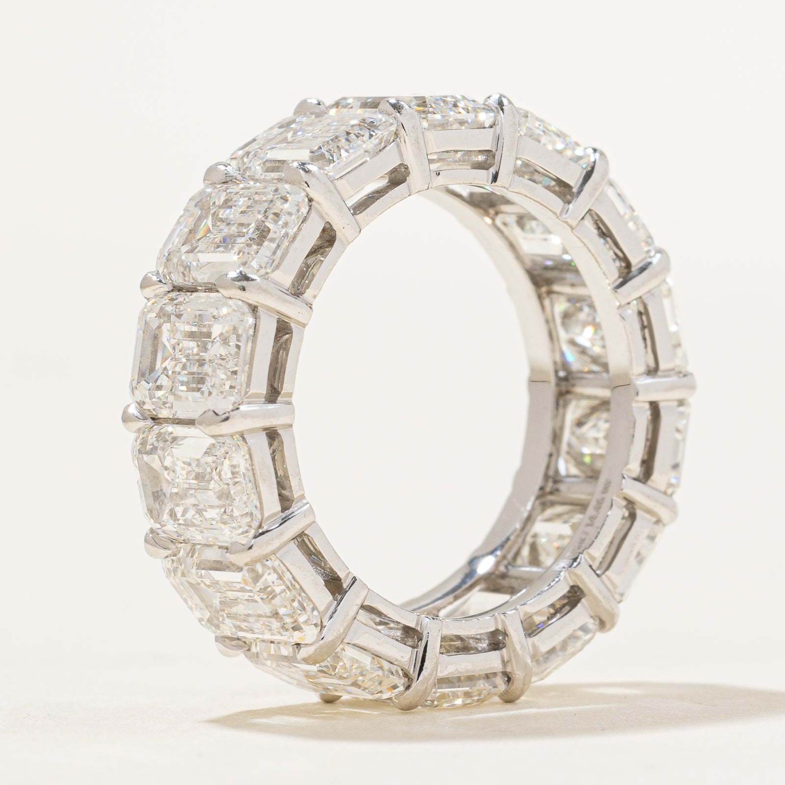 14ctw+ GIA Natural Emerald Cut Diamond Eternity Band | 14.46ctw IF/VS1 F/G Ex/VG | SZ 6.25