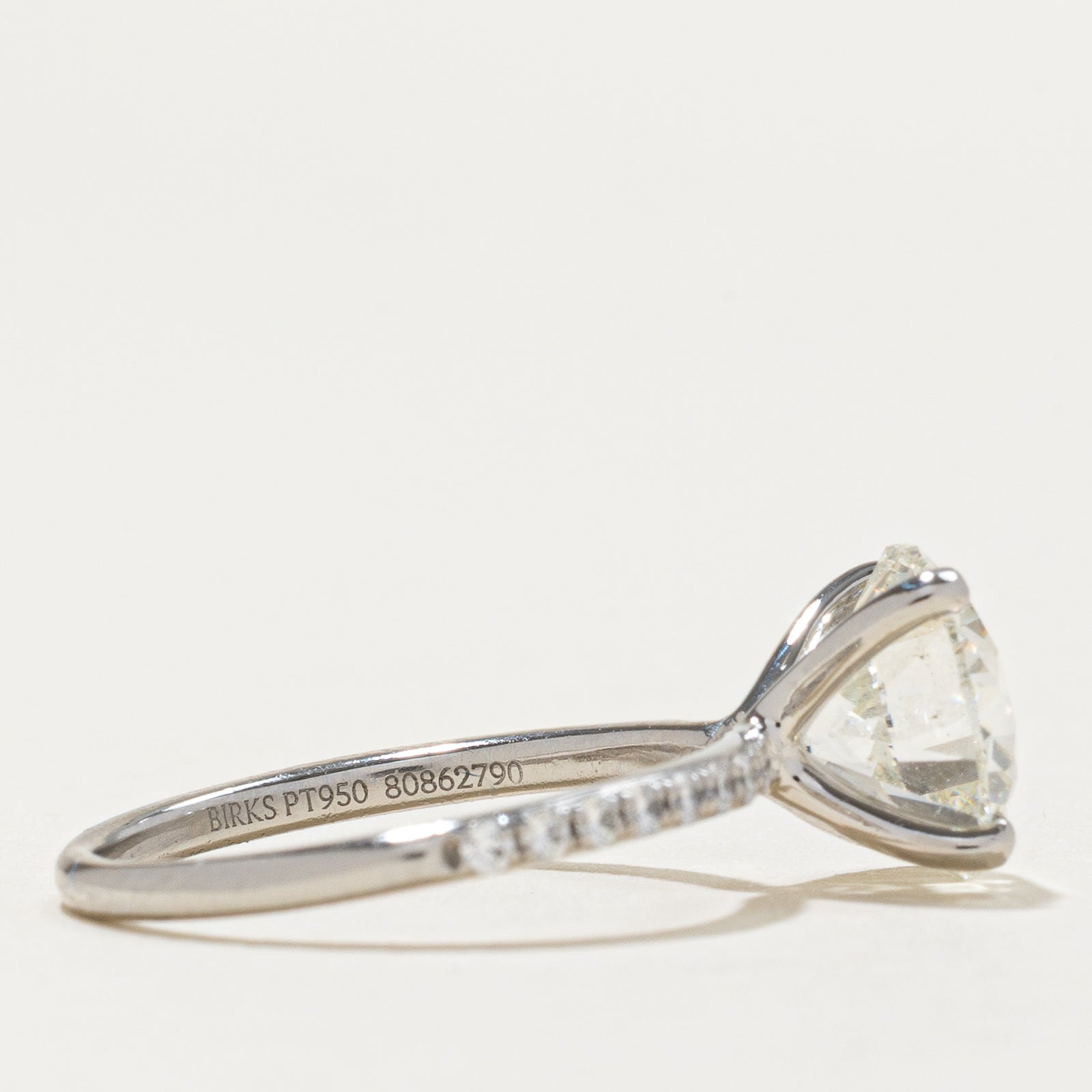'Birks' 2.64ct GIA-graded Natural Diamond Engagement Ring | GIA 2.64ct SI1 I Excellent Cut | 0.18ctw | SZ 5 |