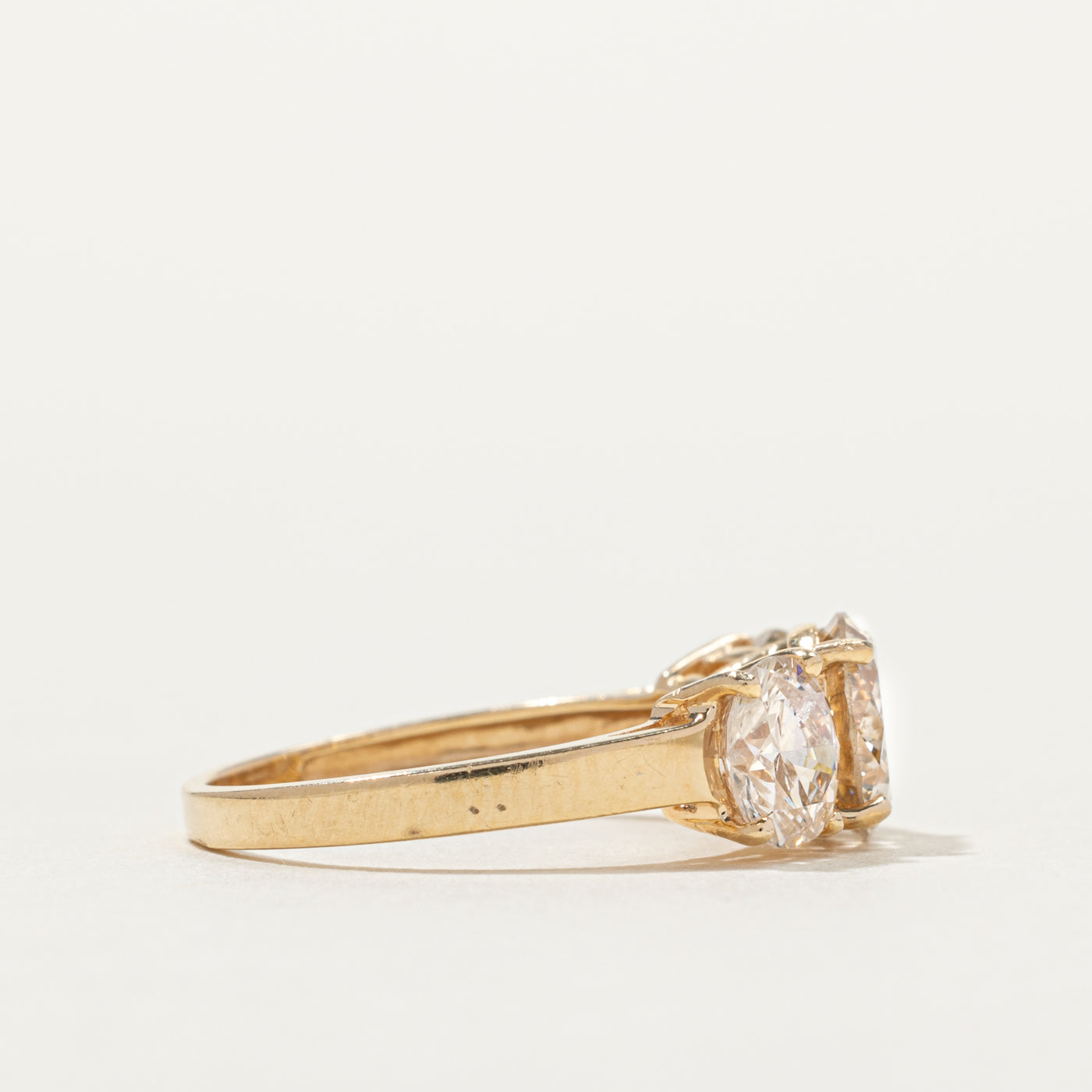 14k Three Stone Diamond Ring | 2.95ctw I1/I2 J/K | SZ 5.75