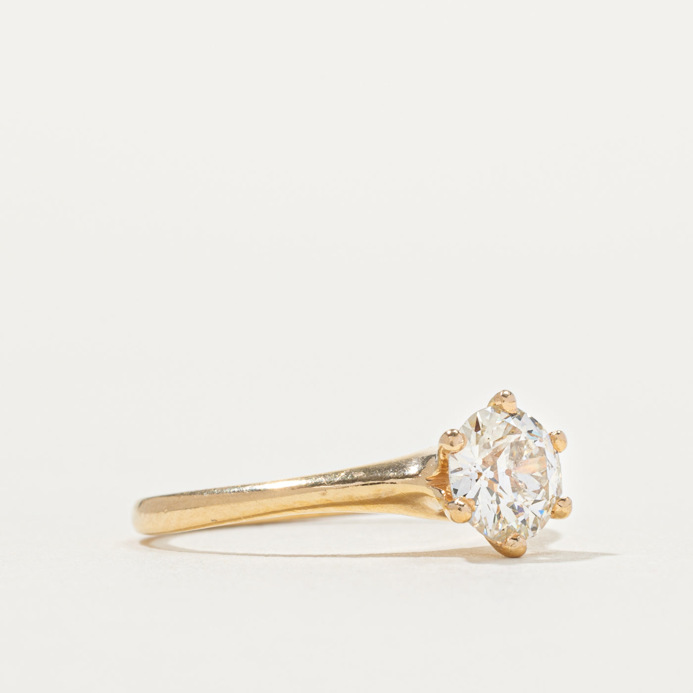 18k Old European Cut Solitaire Diamond Ring | 0.80ct SI1/SI2 I/J | SZ 5.5