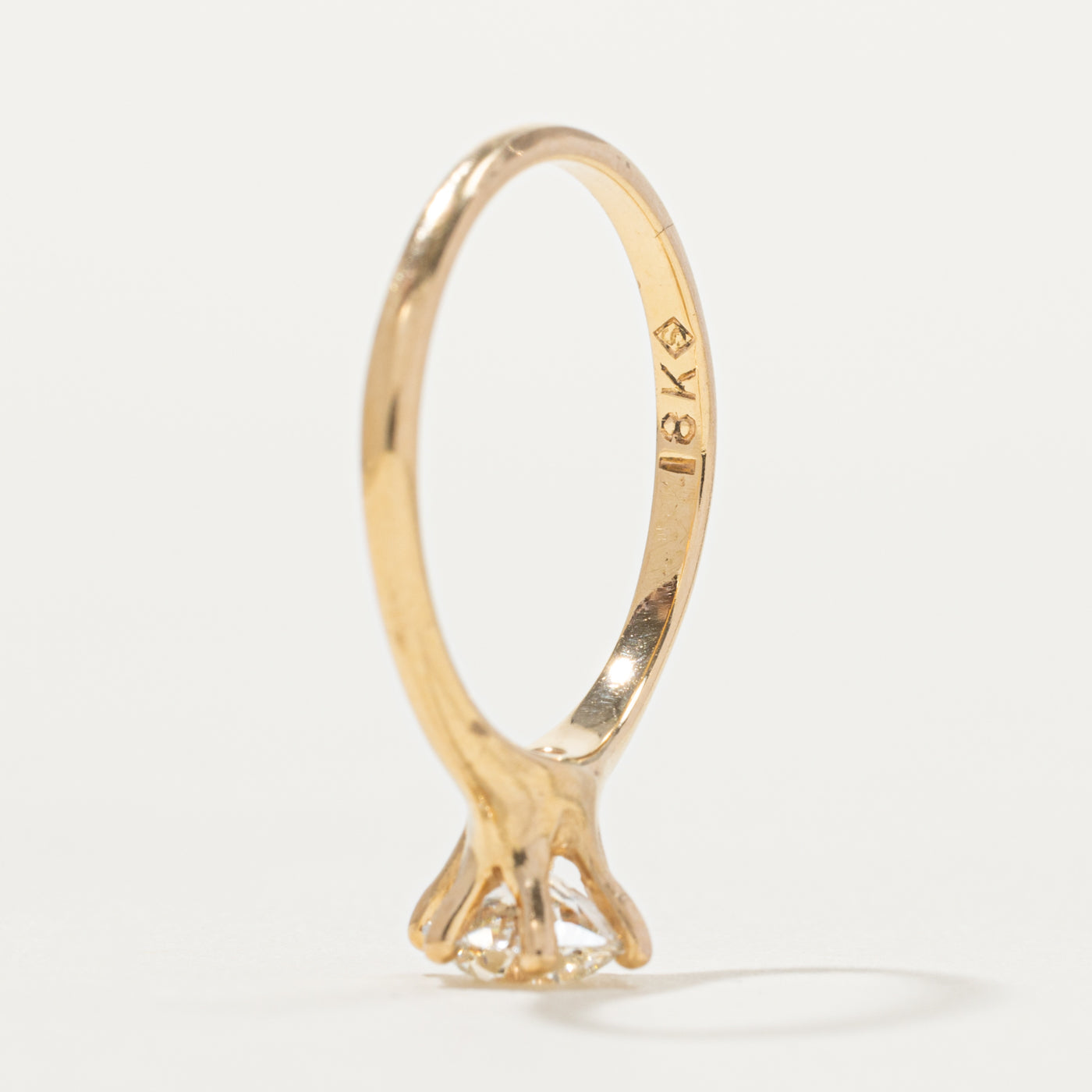 18k Old European Cut Solitaire Diamond Ring | 0.80ct SI1/SI2 I/J | SZ 5.5