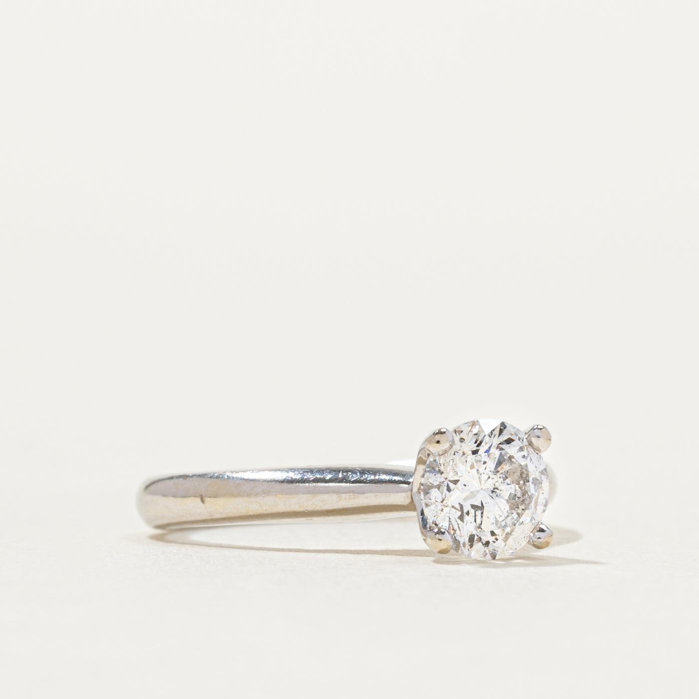14k Round Brilliant Cut Solitaire Diamond Ring | 0.70ct I1 E Ex | SZ 5.25