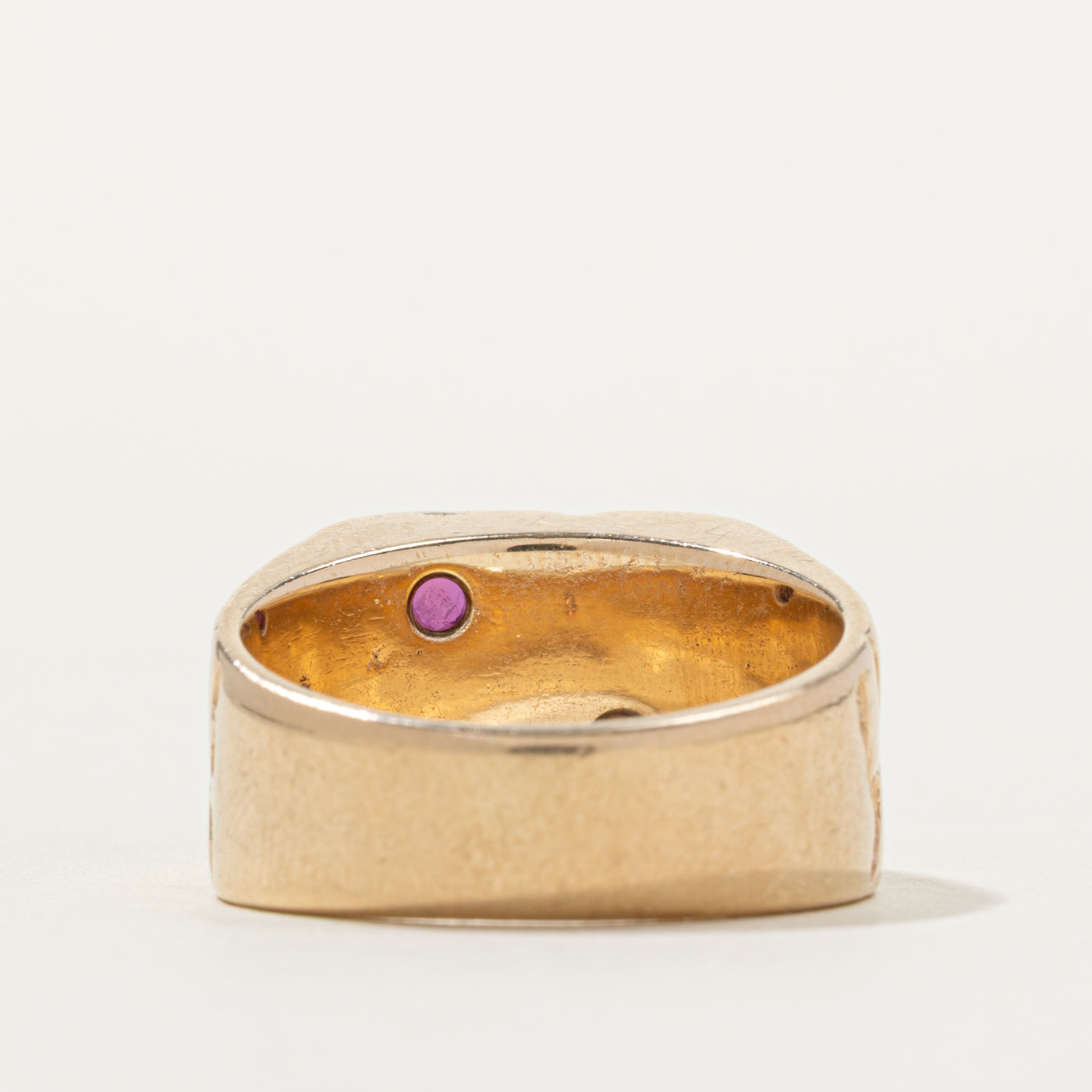 Bague en or 10 carats, rubis taille ronde 801-735 | 0,36 ct | Taille 9,25