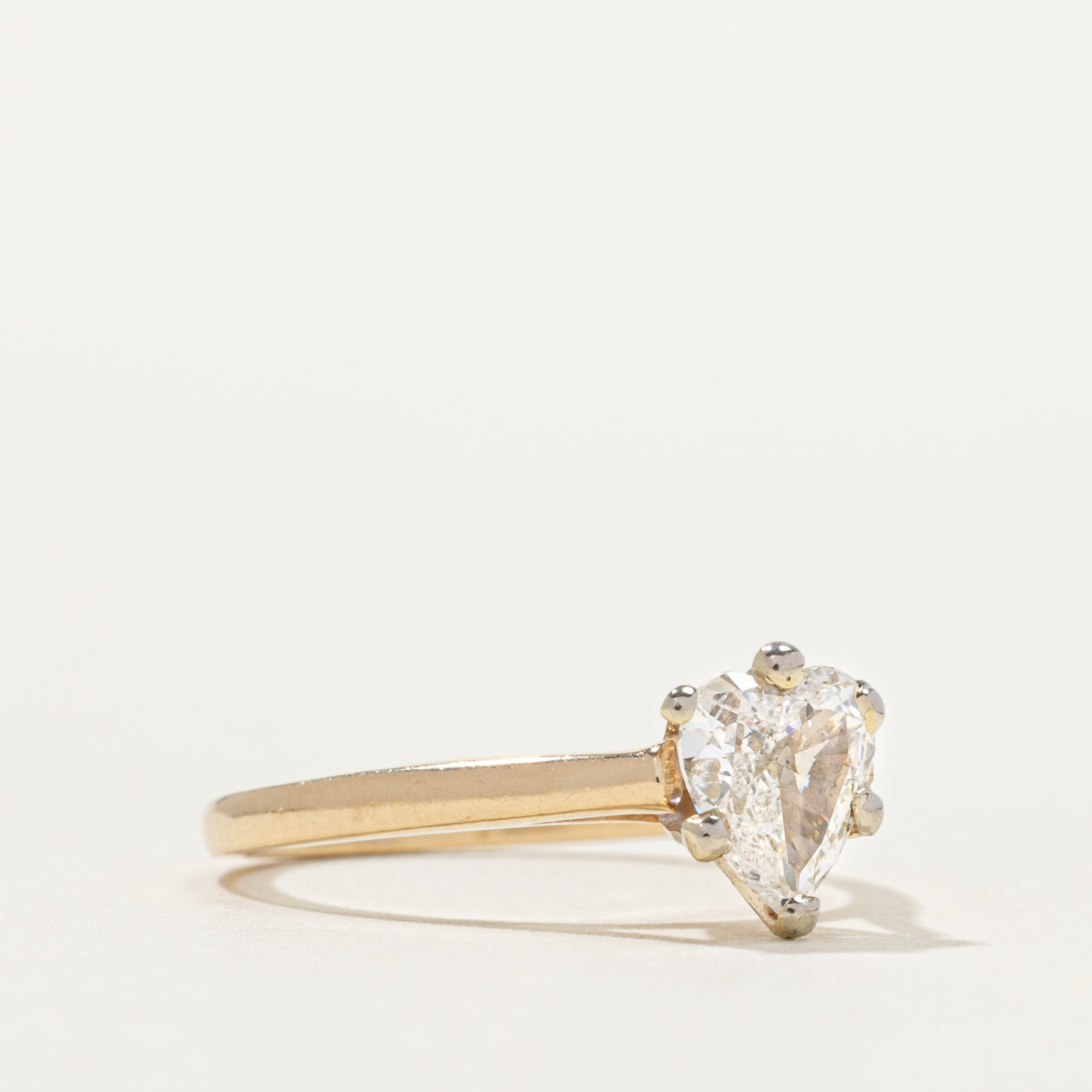 14k Solitaire Heart Cut Diamond Ring | 0.72ct SI1/SI2 I/J | SZ 4.75