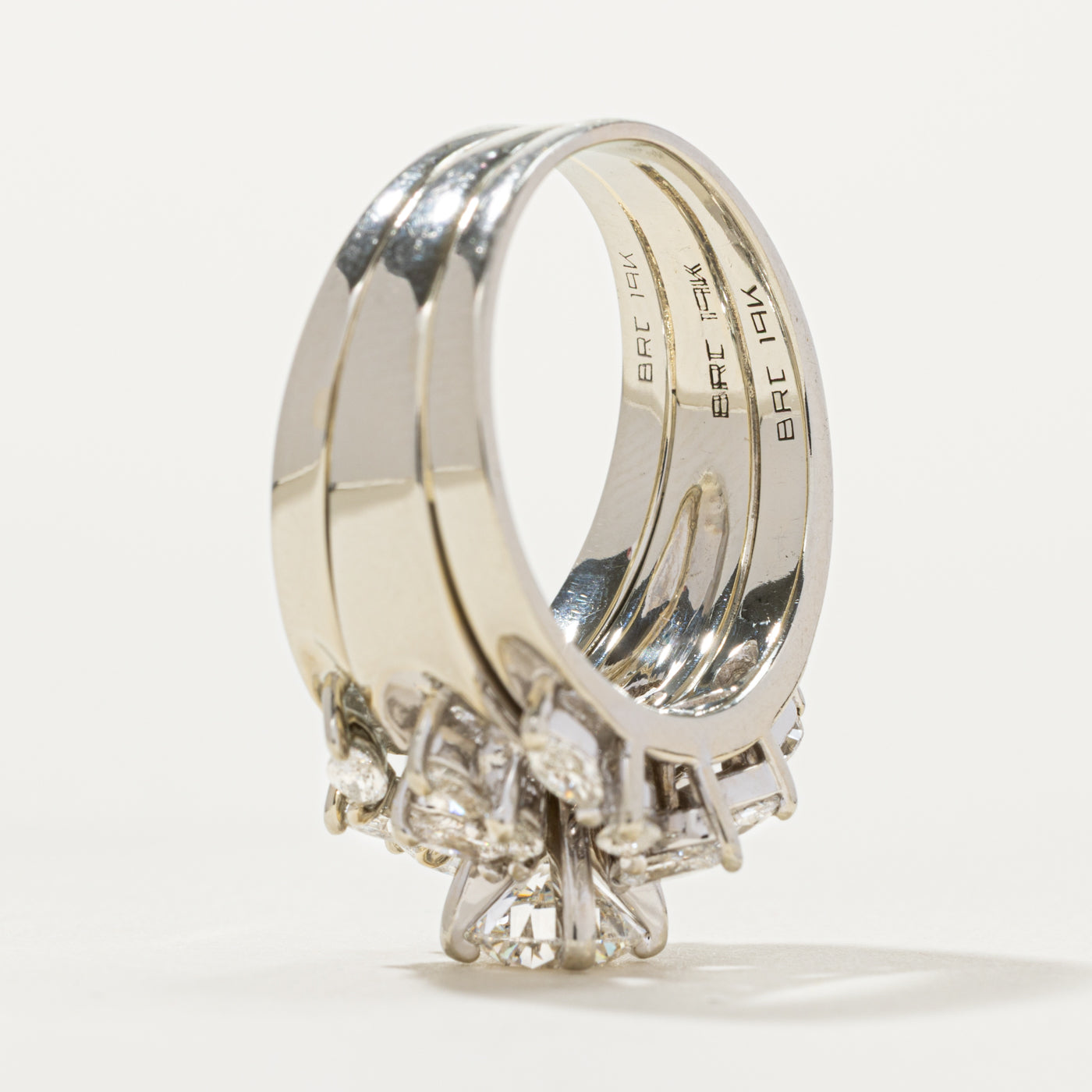 Canadian Diamond Floral Soldered Wedding Ring Set | 1.10ctw | SZ 8.25