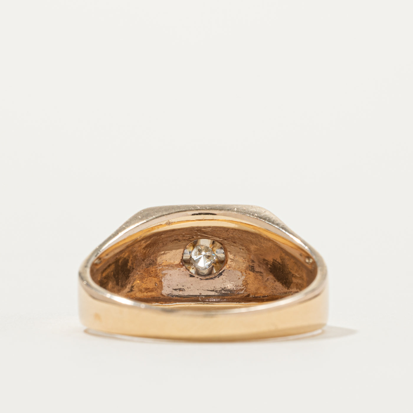 10k Belcher Set Diamond Chunky Ring | 0.61ct I2 K/L | SZ 12.25