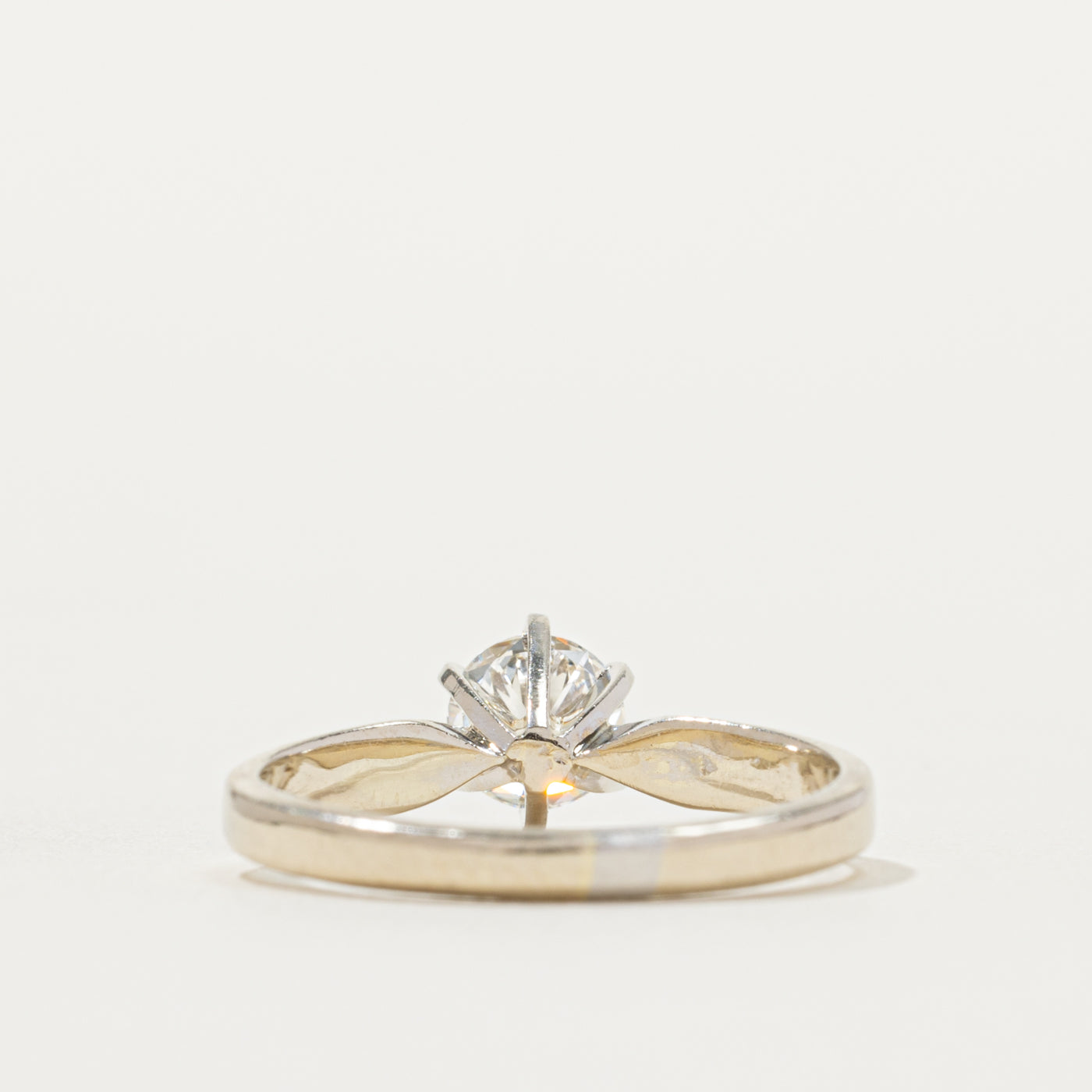 18k Six Prong Solitaire Round Brilliant Cut Diamond Ring | 0.61ct VS2/SI1 G | SZ 6.5
