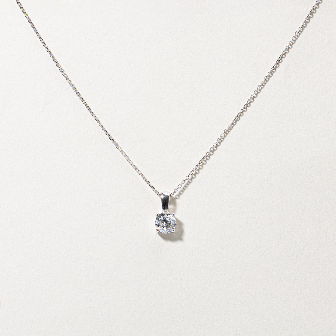 Prix ***Titre Collier pendentif en or blanc 14 carats 801-749 avec diamant | 43 cm