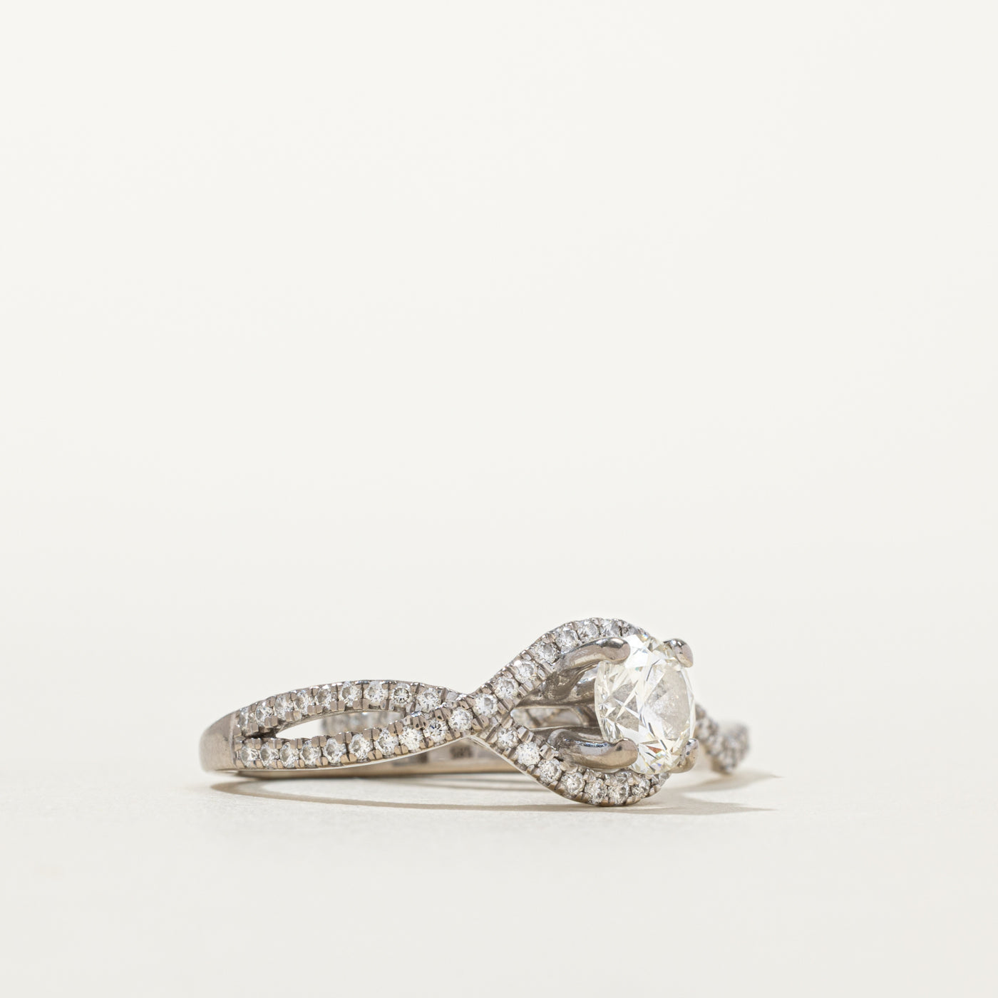 GIA Diamond Halo Wedding Ring Set | GIA 0.84ct VS2 I Ex, 0.48ctw | SZ 4.25