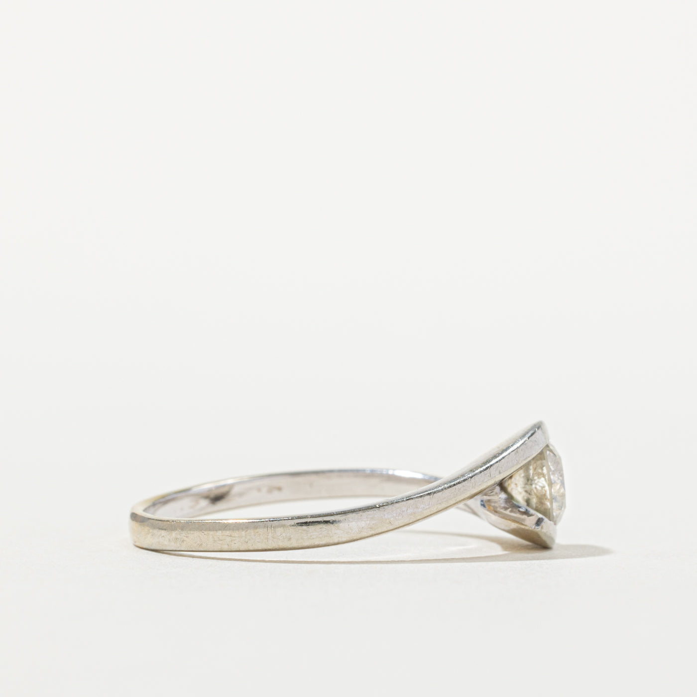 19k Solitaire Diamond Bypass Ring | 0.66ct I1/I2 J/K | SZ 9.75