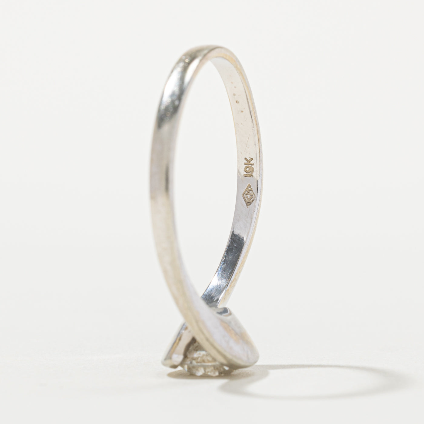 19k Solitaire Diamond Bypass Ring | 0.66ct I1/I2 J/K | SZ 9.75