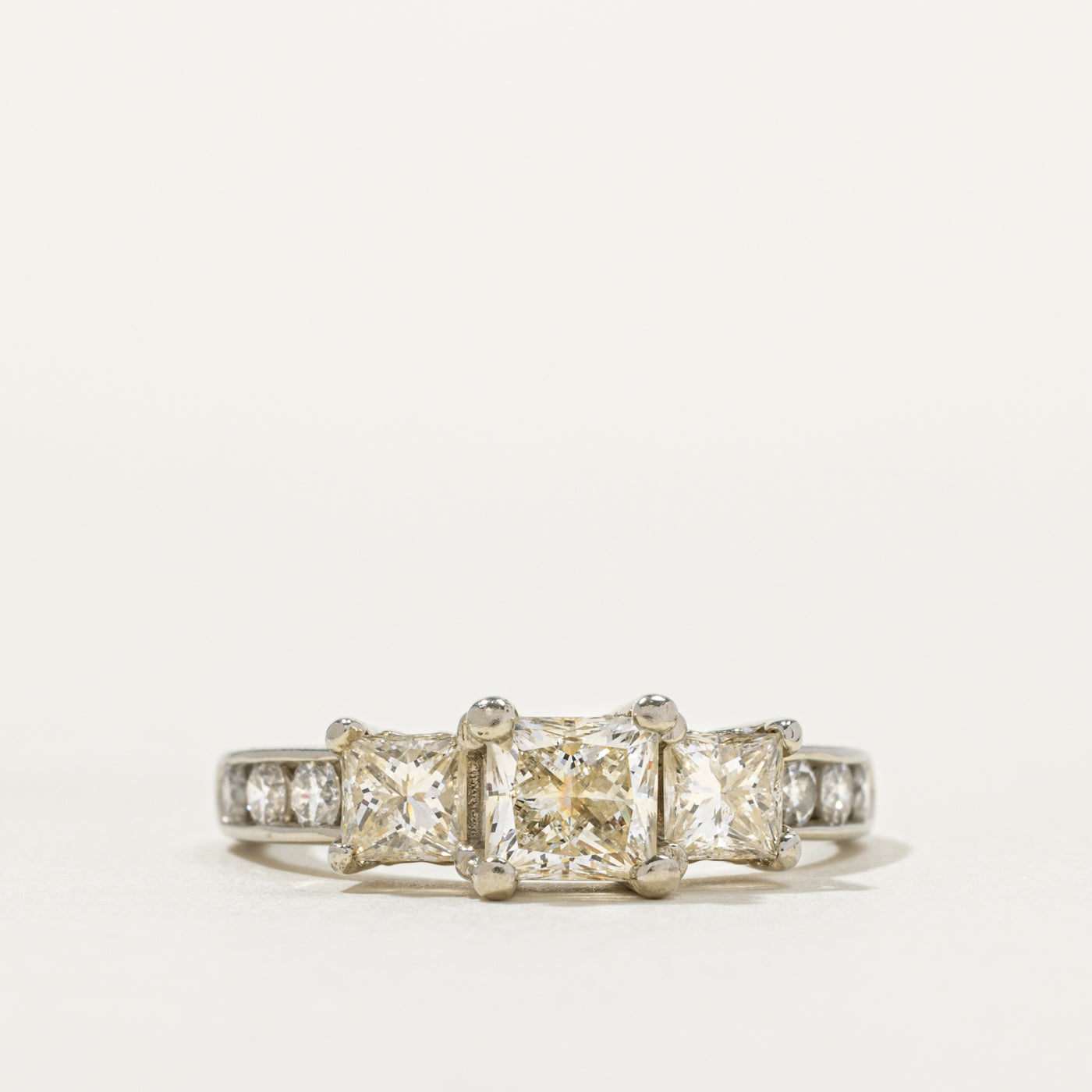 Canadian Princess Cut Diamond Accented Ring | 0.90ct SI2 I, 0.99ctw | SZ 7.5