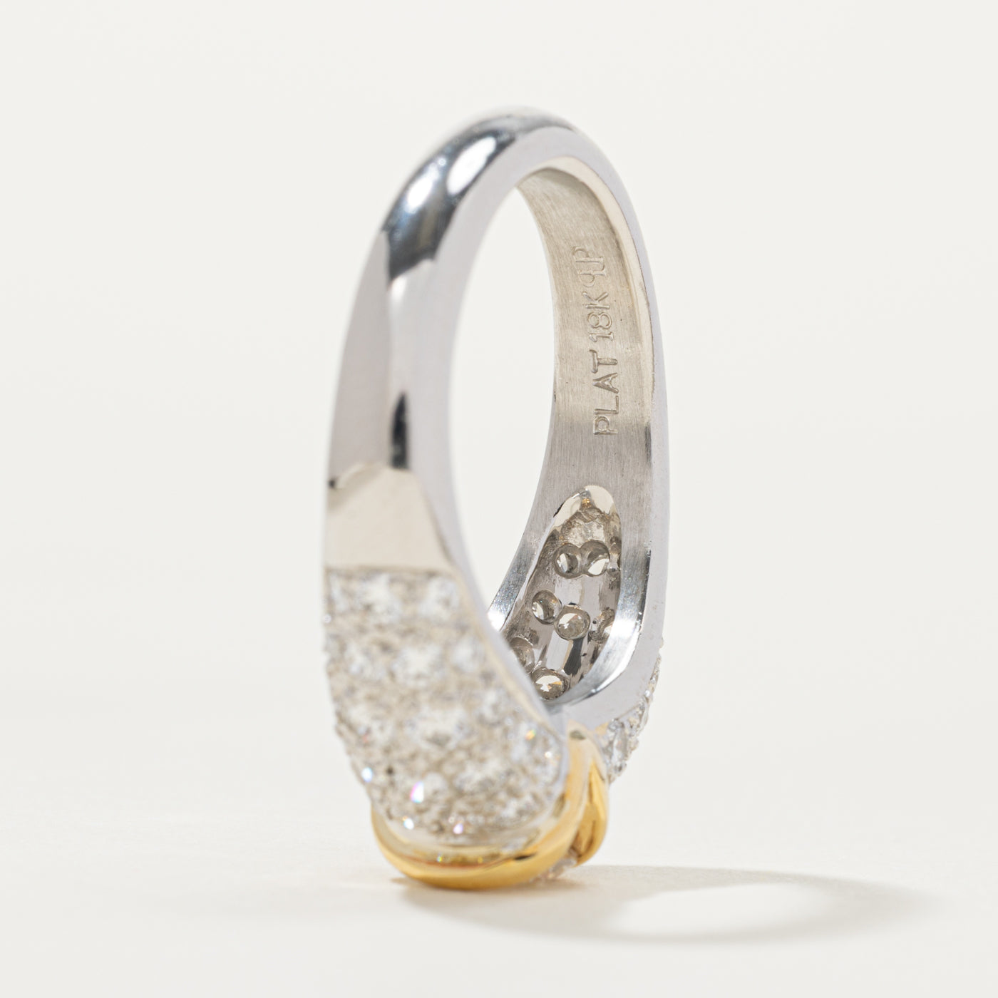 Bezel Set Diamond Pavé Set Dome Ring | 0.70ct SI1 F/G, 0.85ctw | SZ 7.75