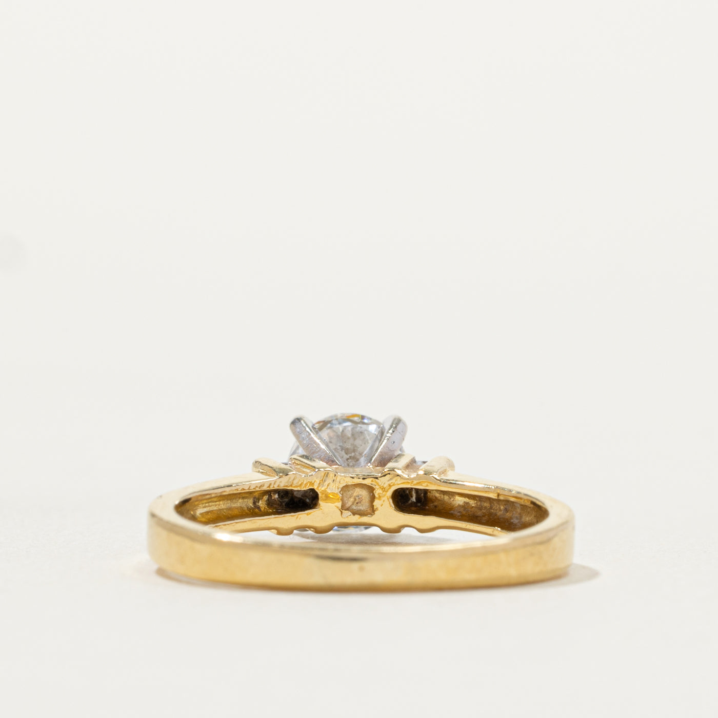 Bague bicolore en or 18 carats (réf. 801-764) sertie de diamants | 0,18 ct | Taille 3,5