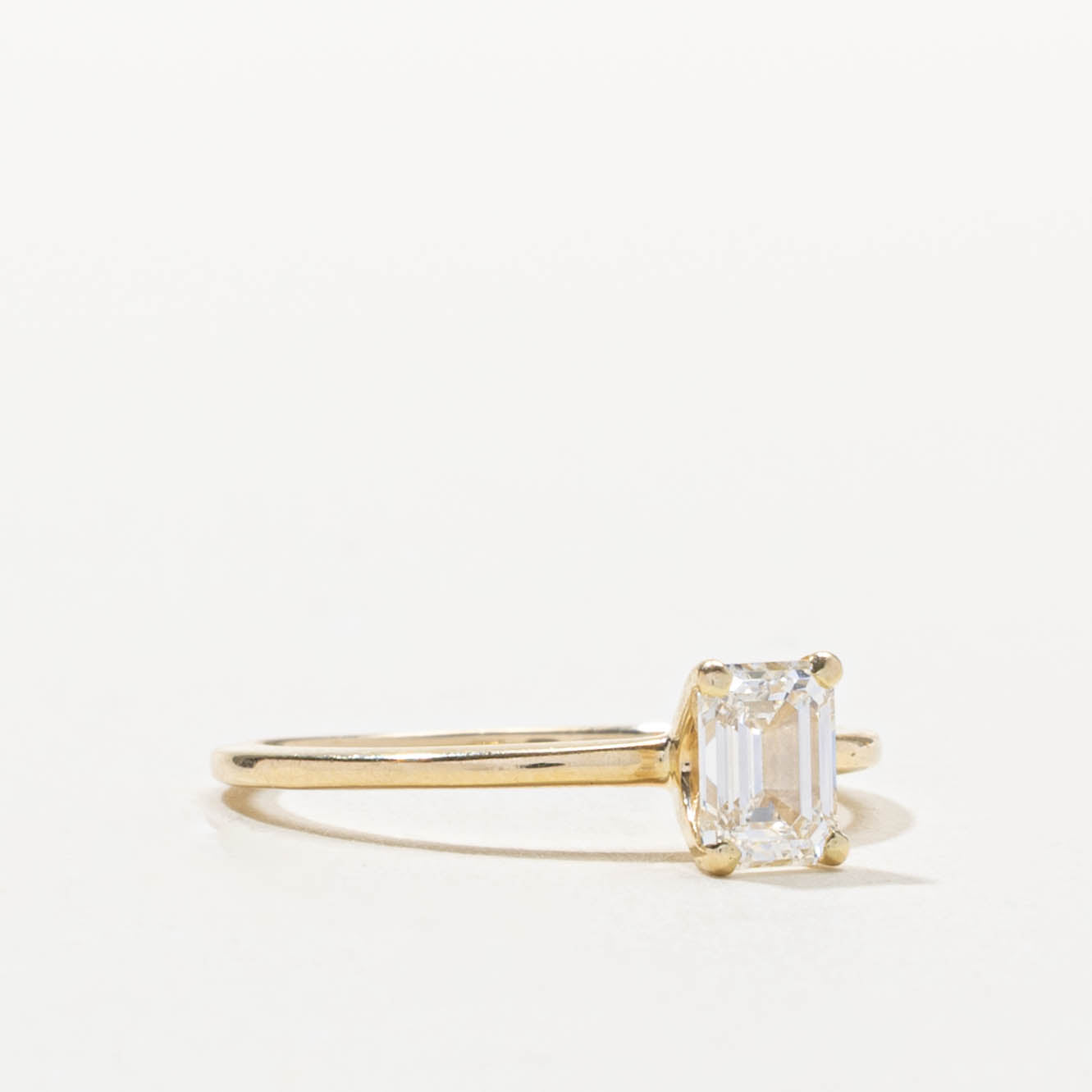 14k Solitaire Emerald-Cut Diamond Ring | 0.72ct VVS2 G | SZ 5.5
