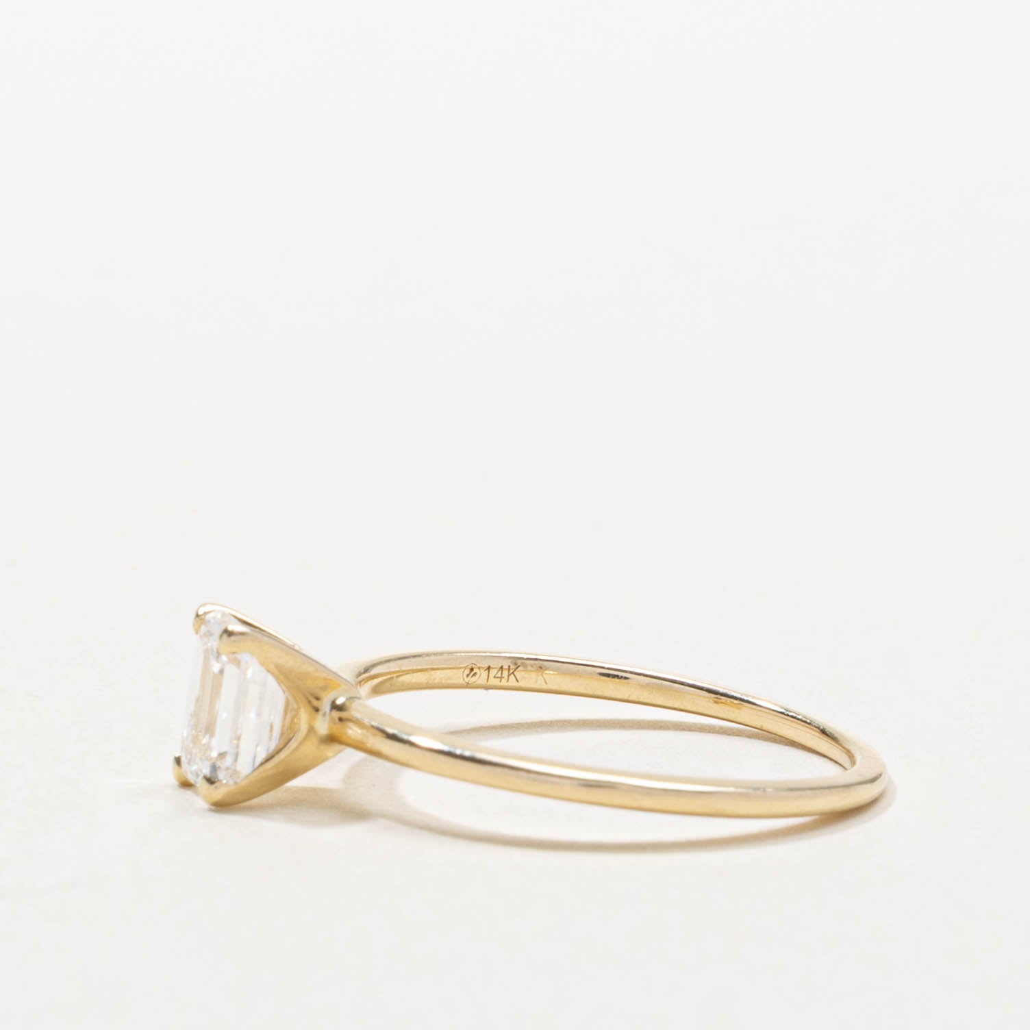 14k Solitaire Emerald-Cut Diamond Ring | 0.72ct VVS2 G | SZ 5.5