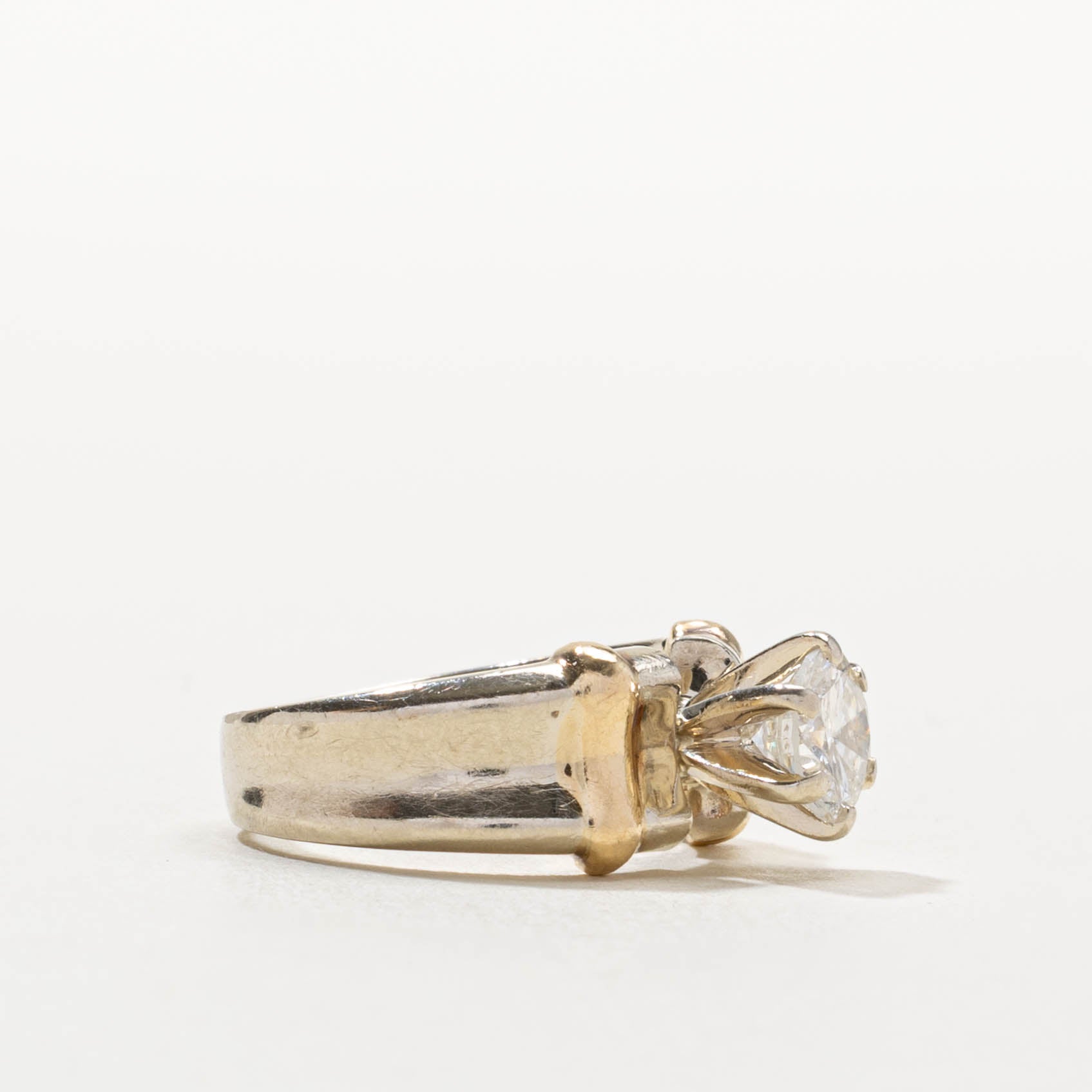 14k Two Tone Diamond Banded Ring | 1.12ct SI2/I1 I/J | SZ 5