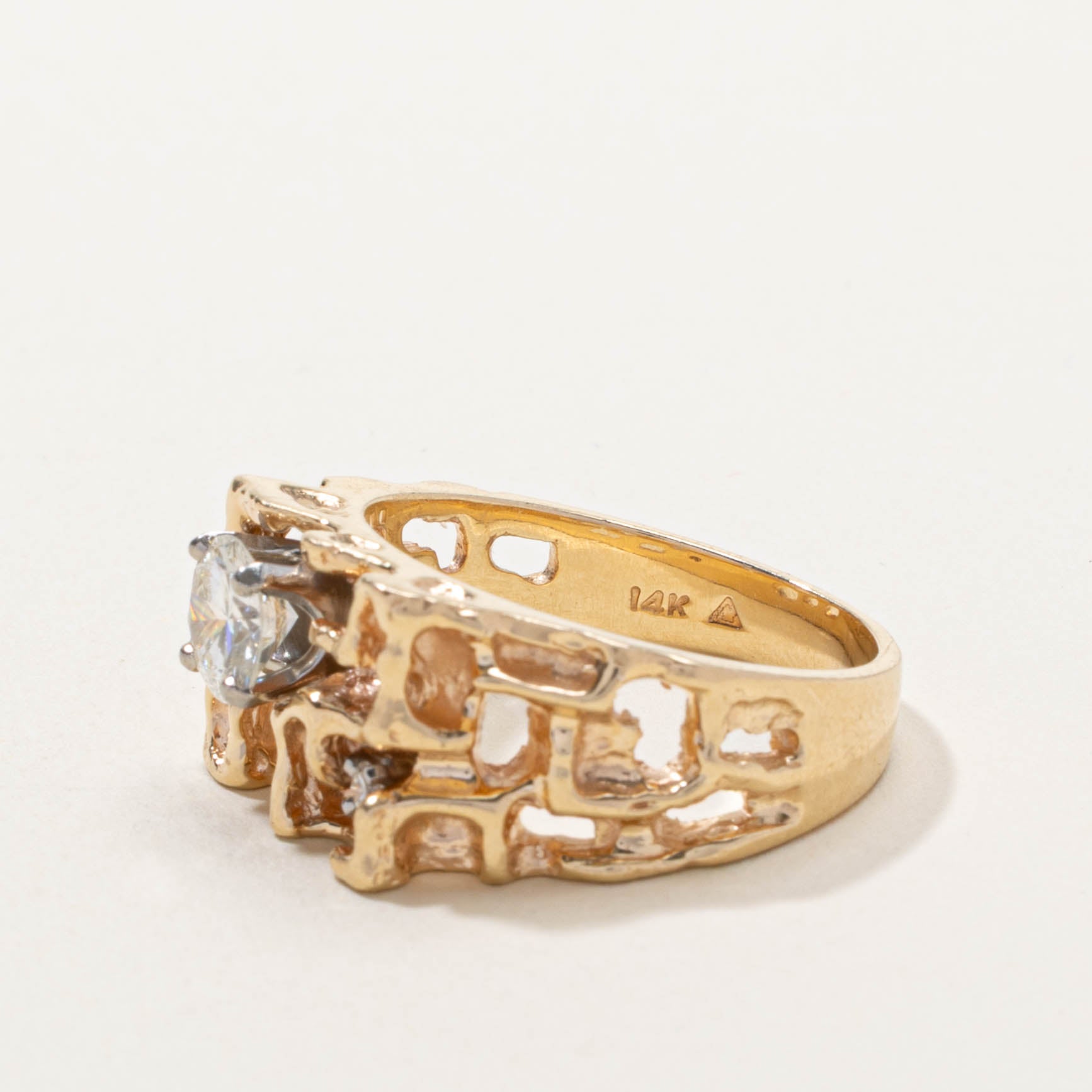 14k Diamond Brutalist Cocktail Ring | 1.13ctw | SZ 10.5