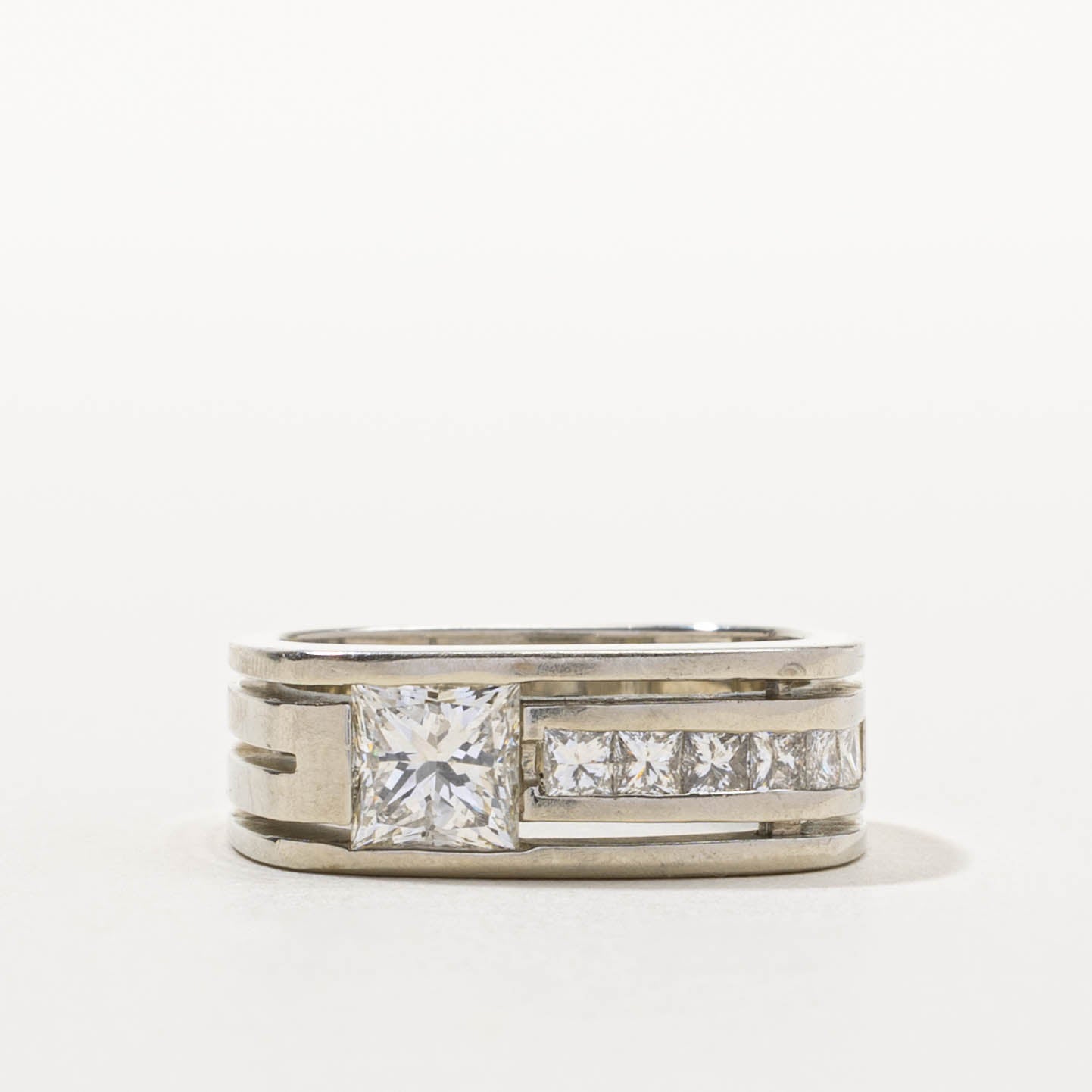 19k Princess Cut Diamond Soft Square Abstract Ring | 2.20ctw | SZ 8.25