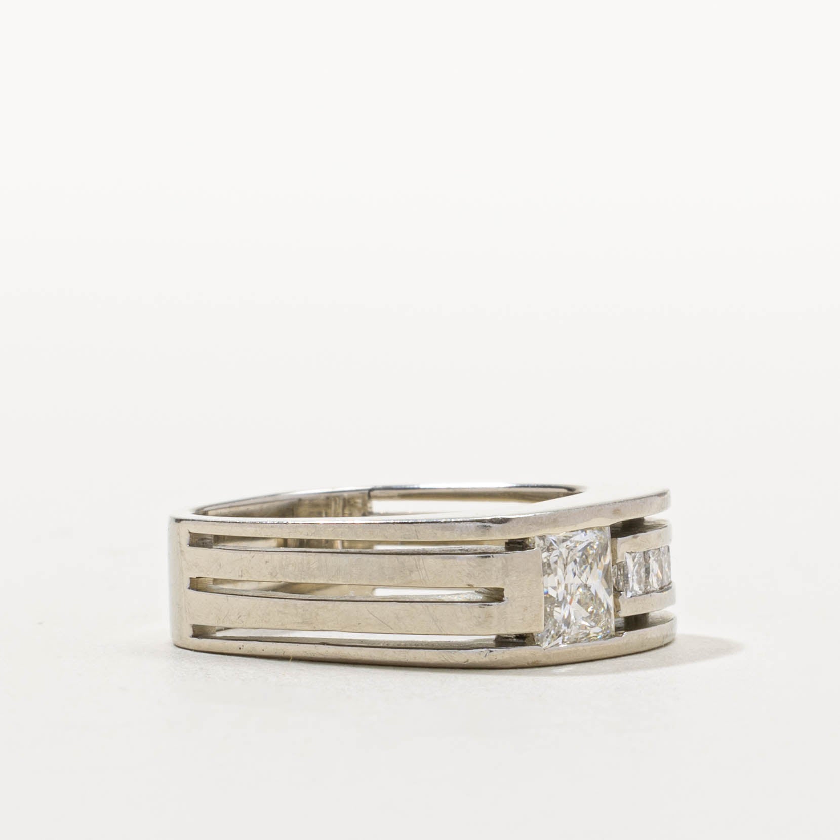 19k Princess Cut Diamond Soft Square Abstract Ring | 2.20ctw | SZ 8.25