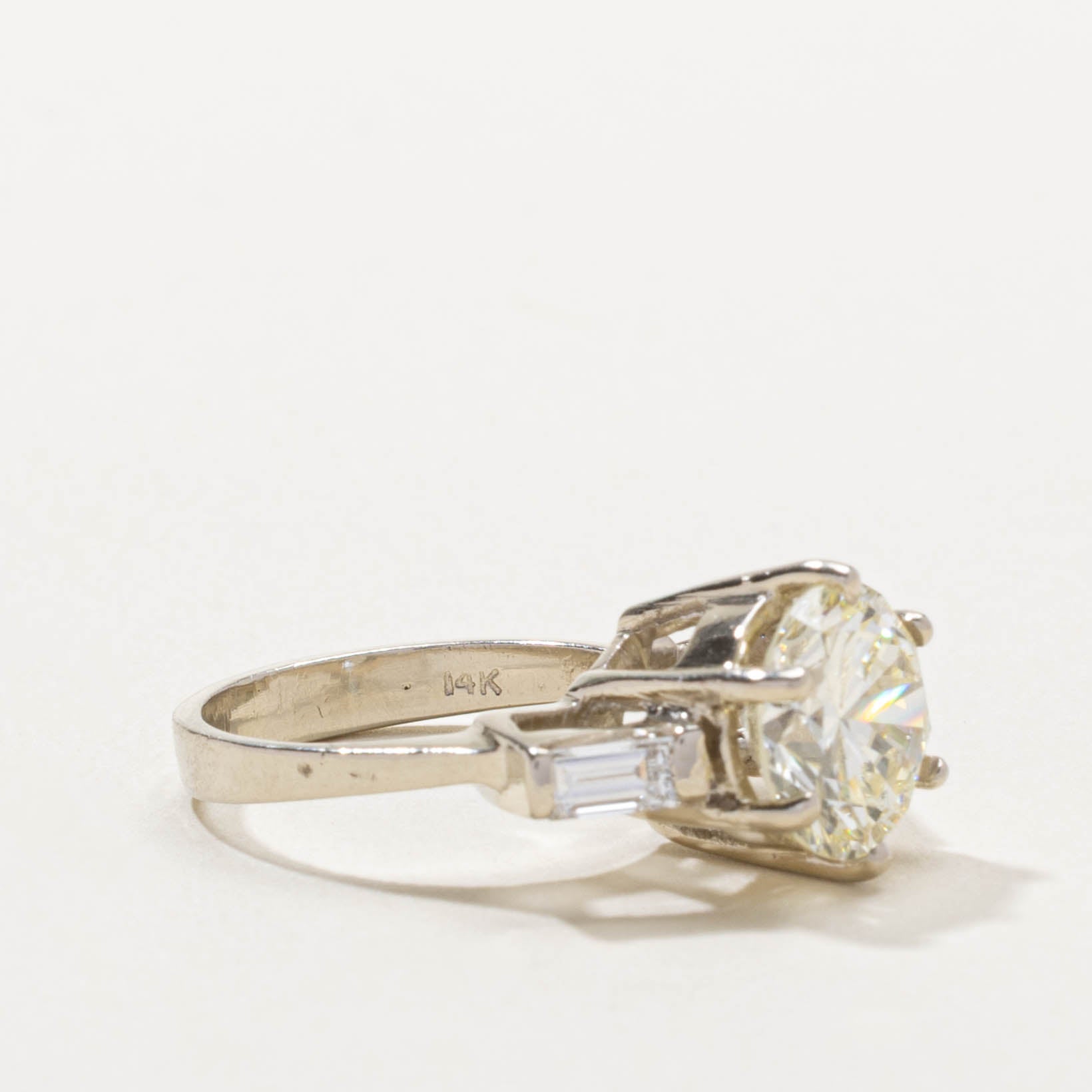 14k Solitaire Diamond Engagement Ring | 3.44ctw | SZ 5.25