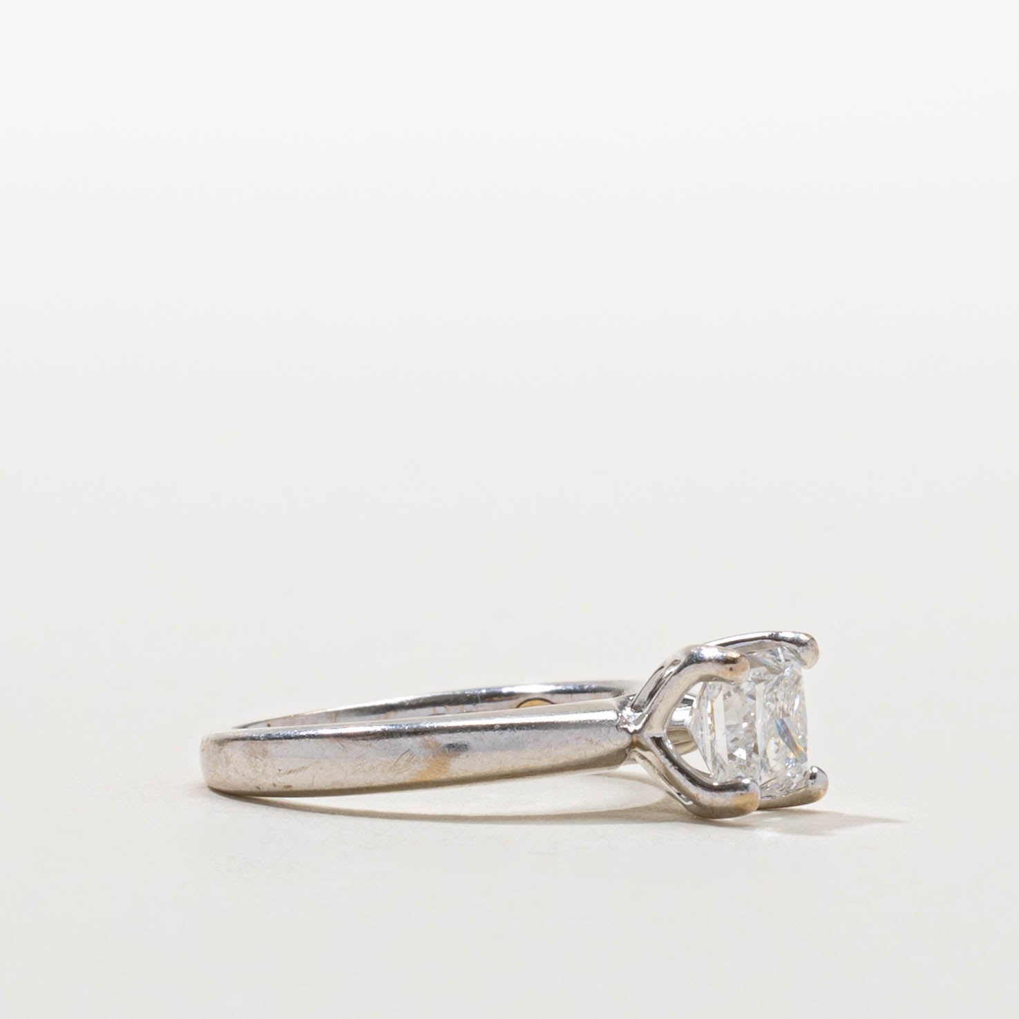18k Princess Cut Diamond Engagement Ring | 1.00ct I1 E | SZ 3.5