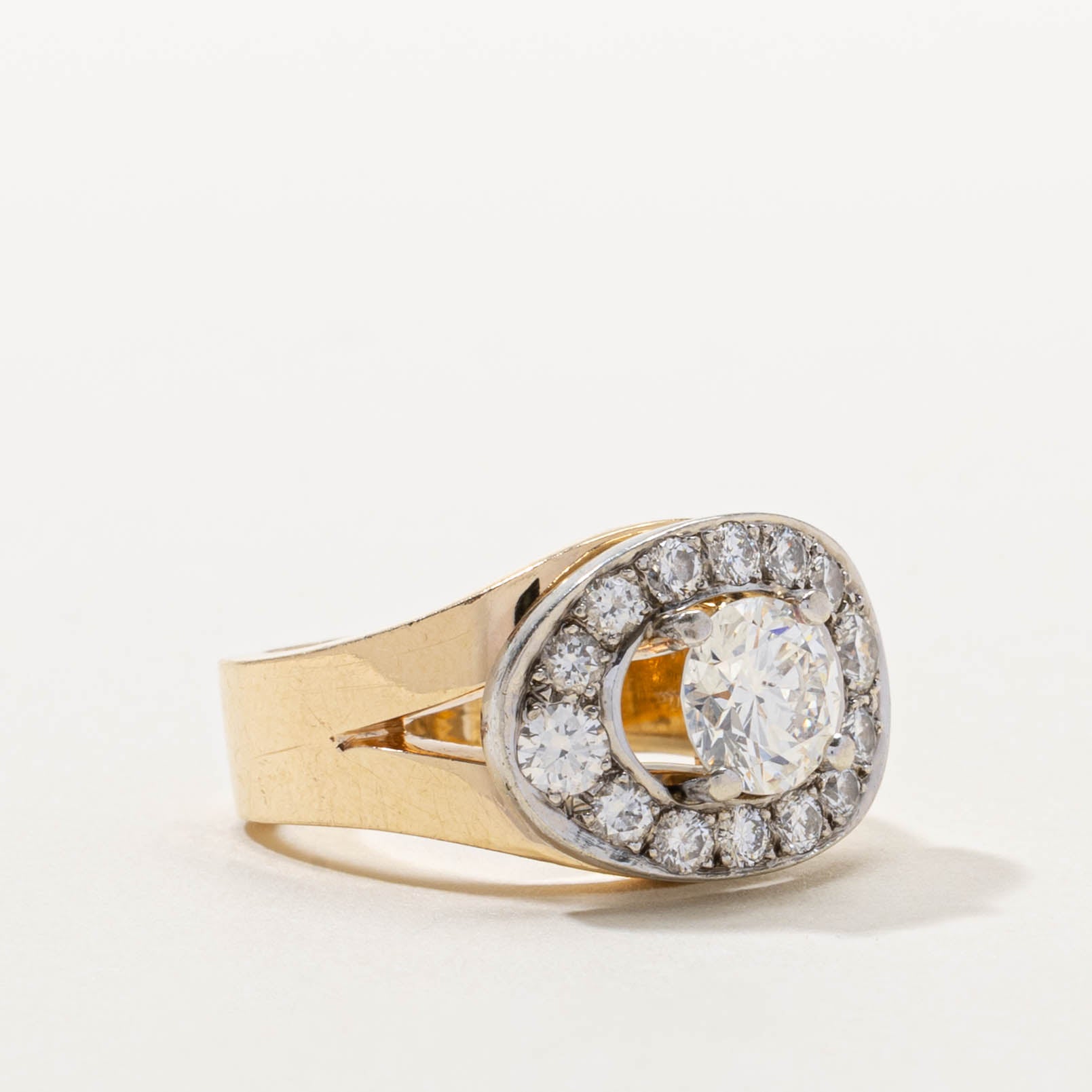 14k Diamond Eye Halo Ring | 1.84ctw | SZ 4.5
