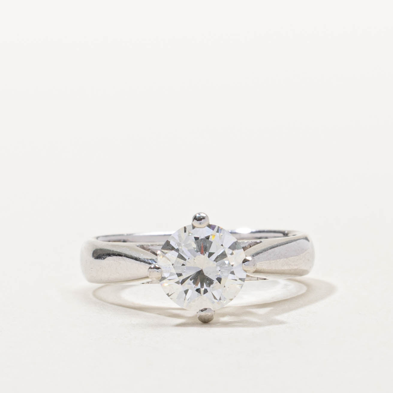 850 Platinum Diamond Tapered Ring | 1.17ct SI1 H | SZ 6