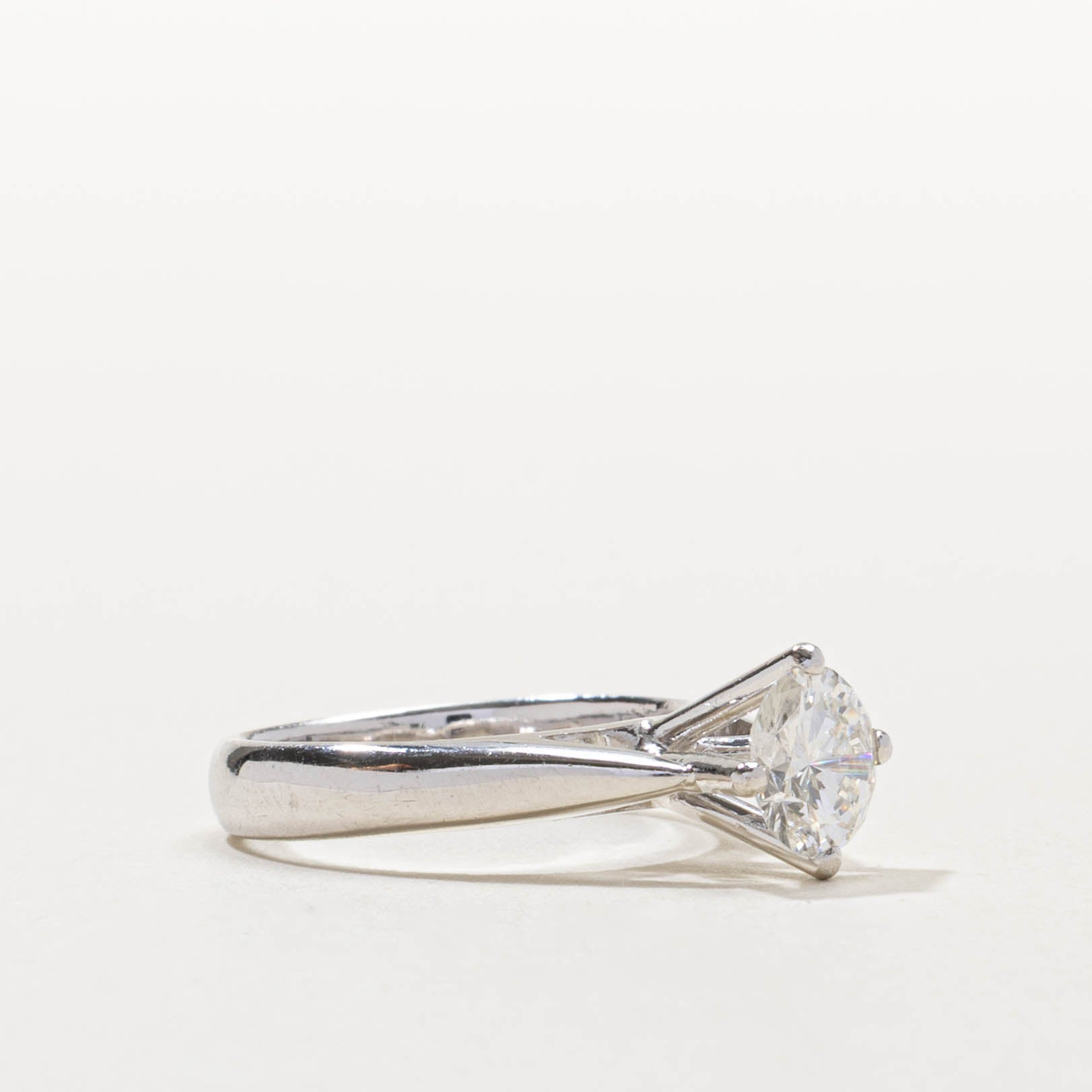 850 Platinum Diamond Tapered Ring | 1.17ct SI1 H | SZ 6