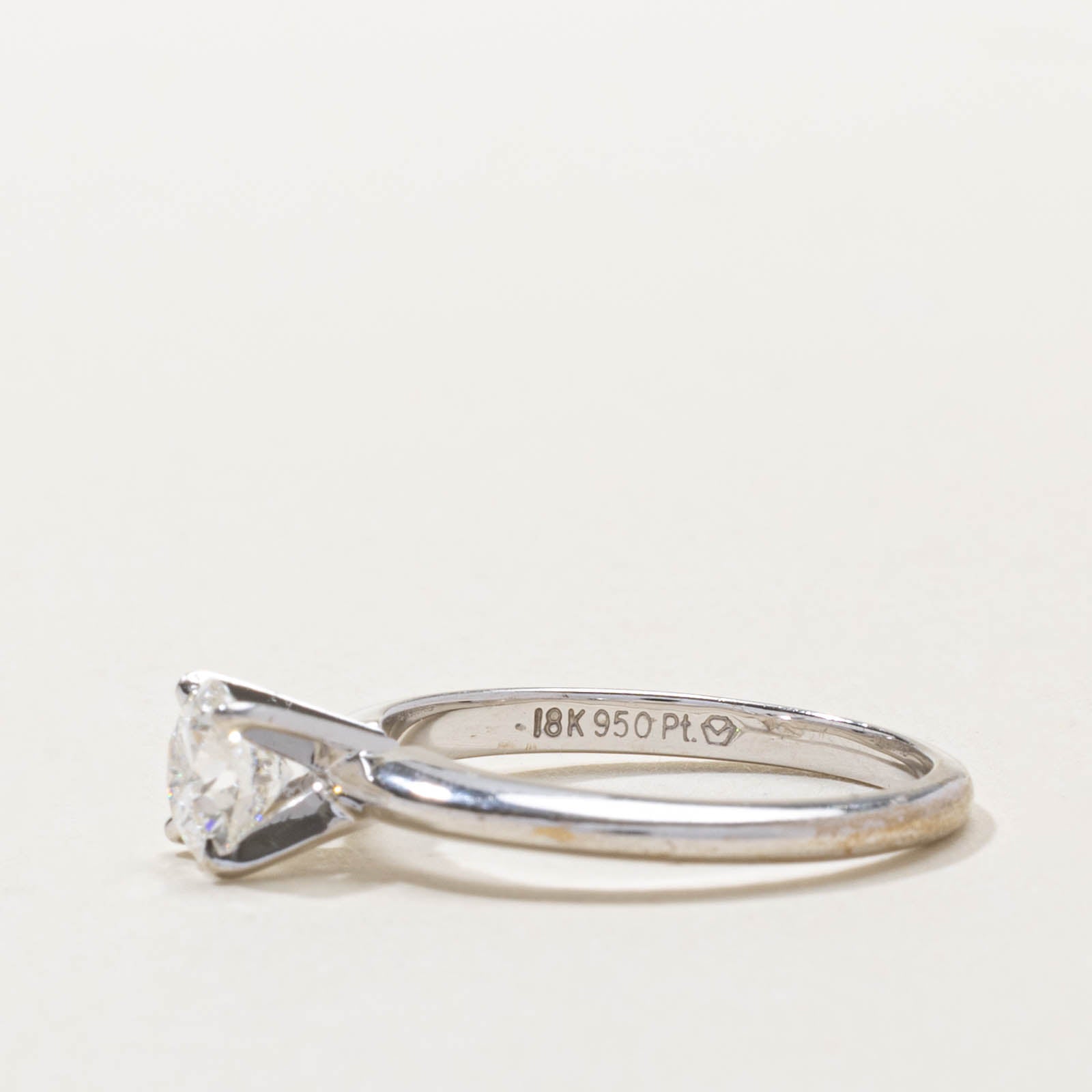 18k Solitaire Diamond Engagement Ring | 0.76ct IF F | SZ 6.25